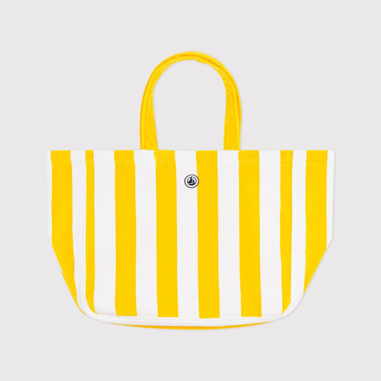 Yellow Striped Terry Cotton Tote Bag(H42 x W49 x D20 cm)