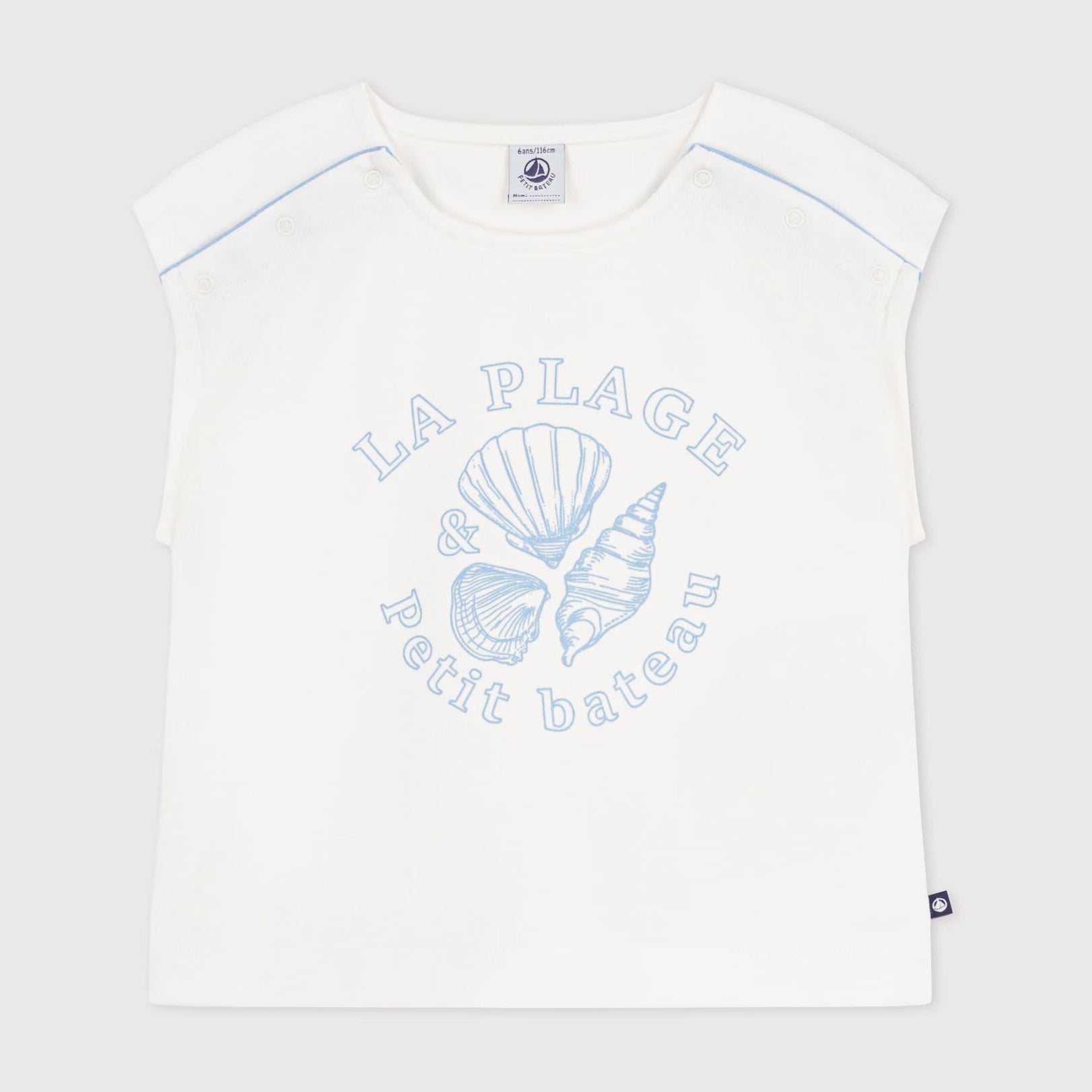 Girls White Printed Cotton T-Shirt