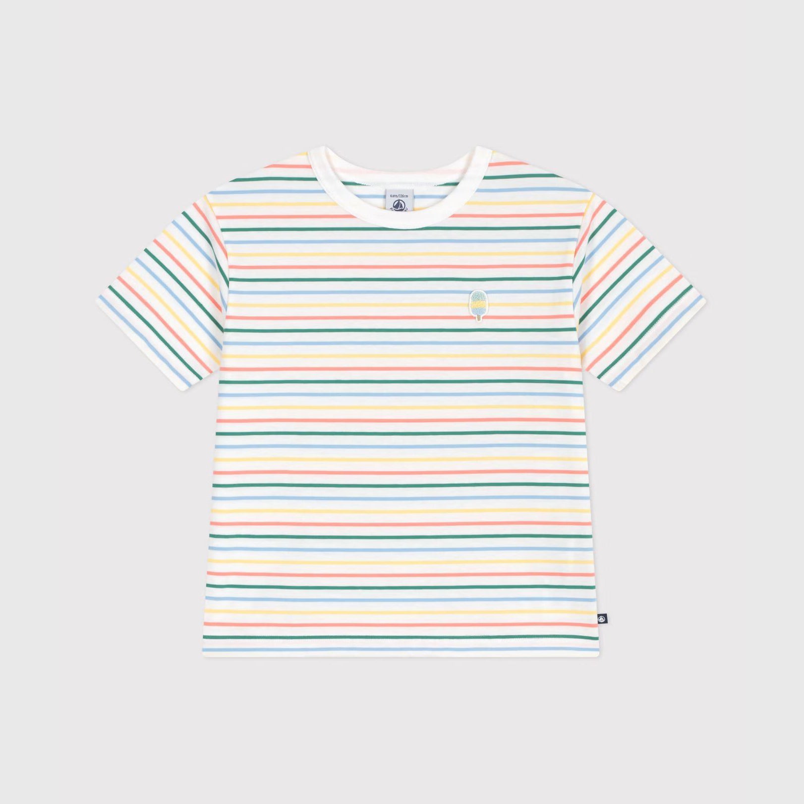 Boys Multicolor Stripes Cotton T-Shirt