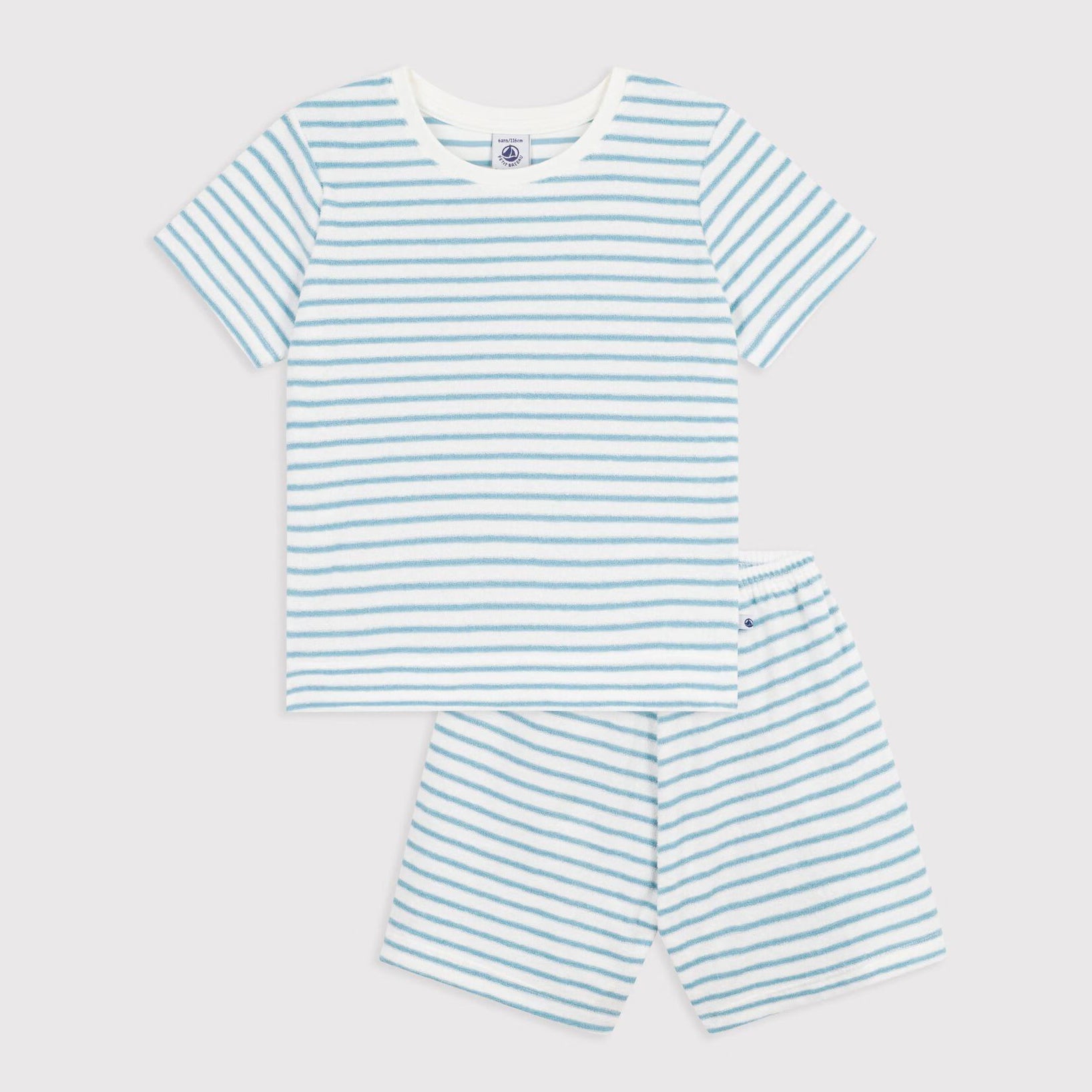 Boys Light Blue Stripes Cotton Nightwear Set