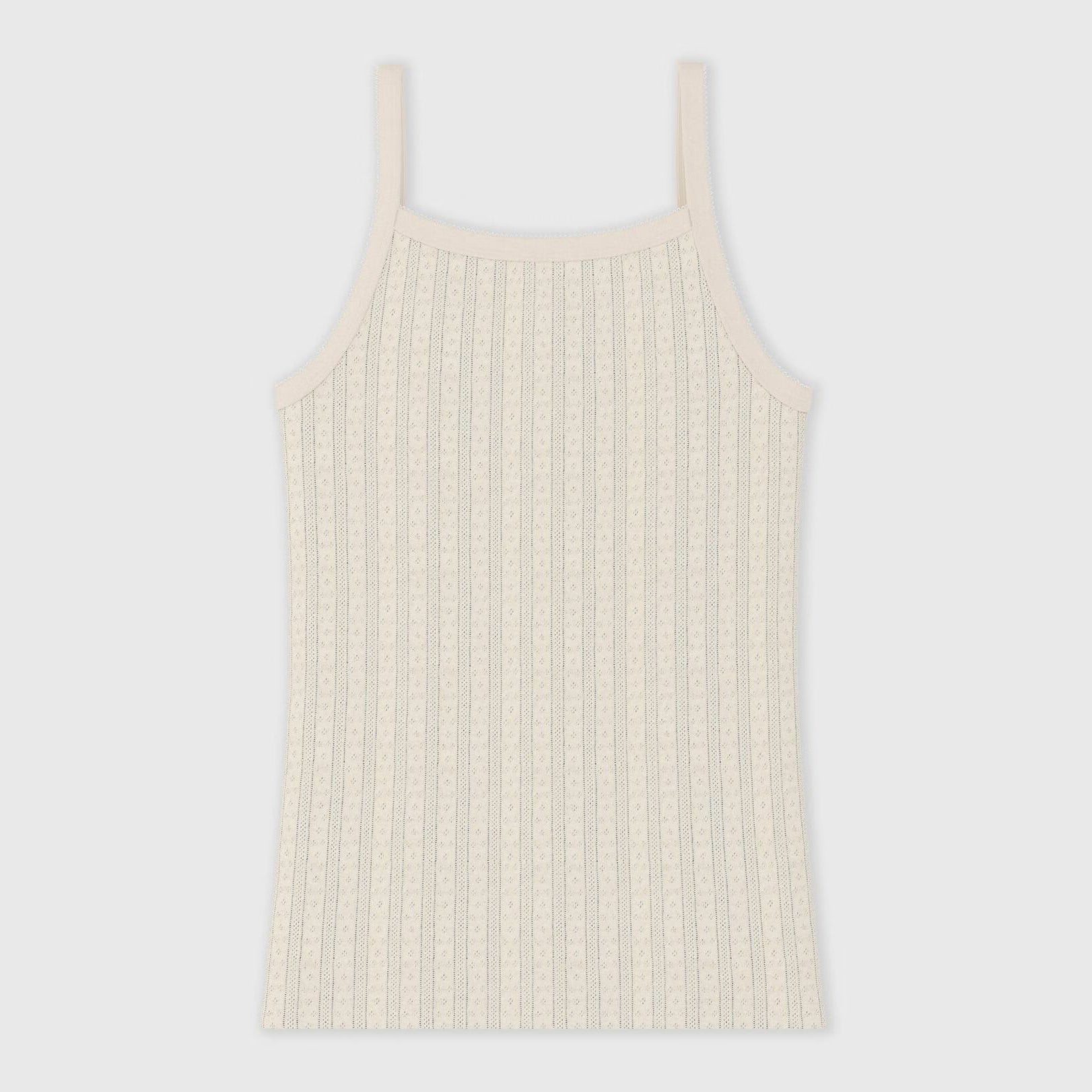 Women Beige Openwork Cotton Vest
