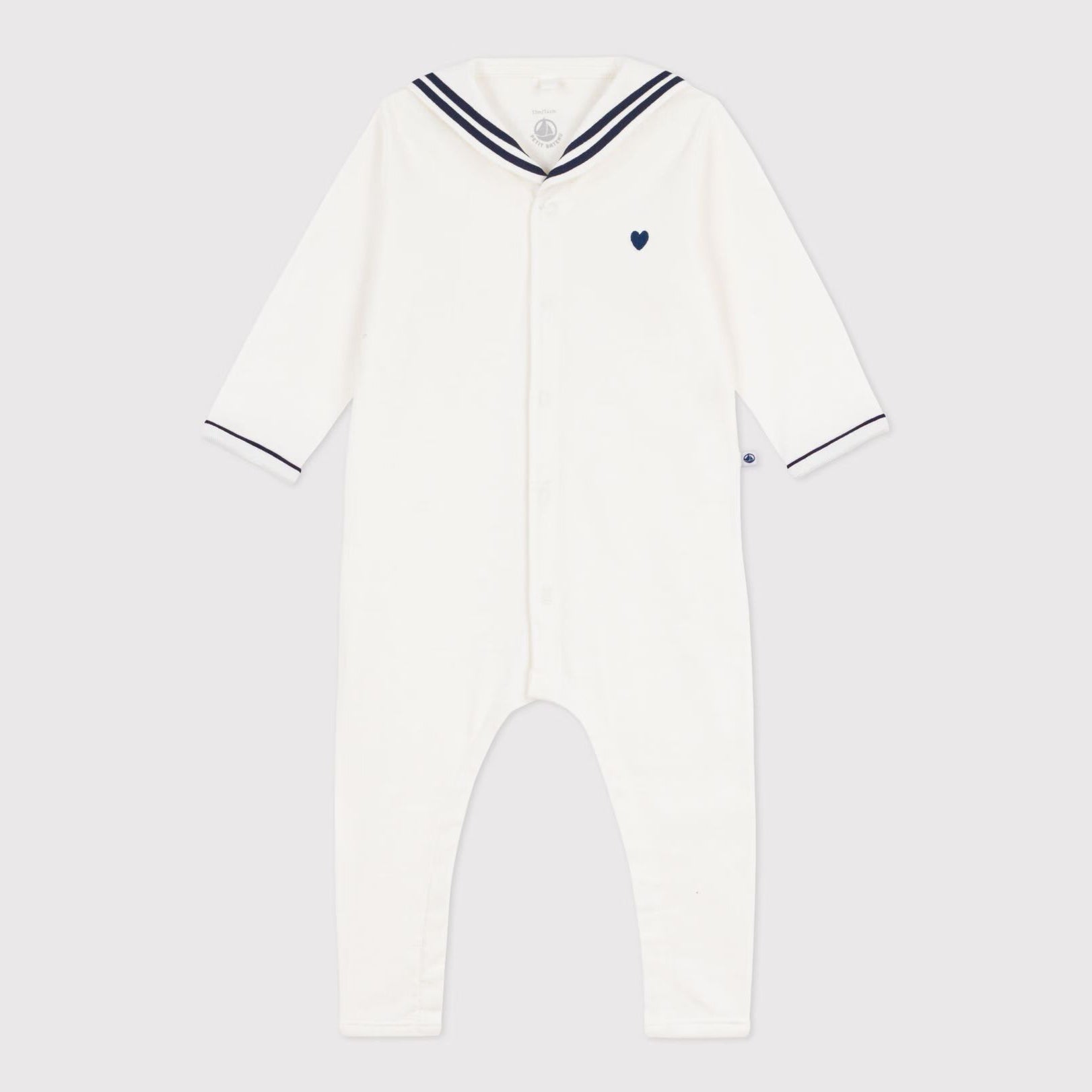 Baby Boys & Girls White Cotton Babysuit