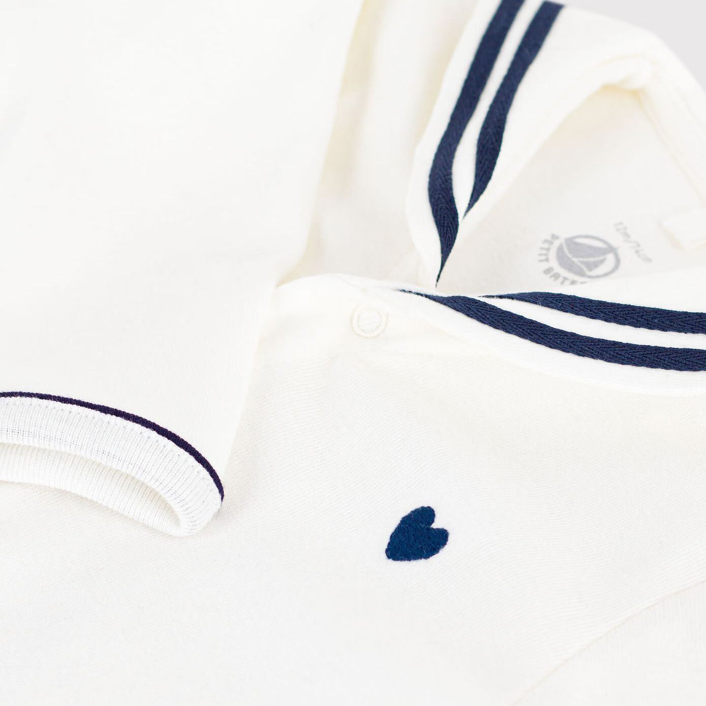 Baby Boys & Girls White Cotton Babysuit