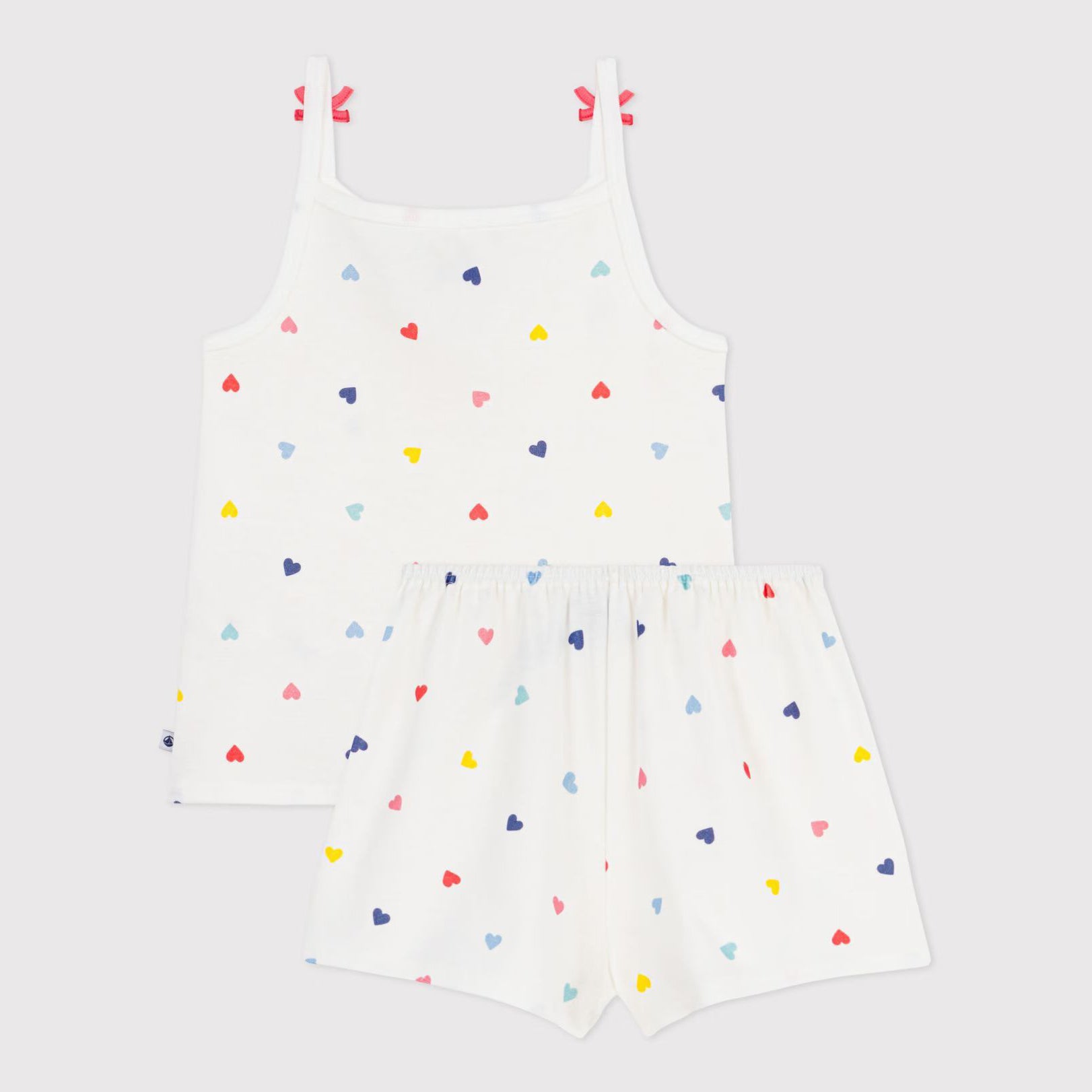 Girls Multicolor Heart Cotton Nightwear Set