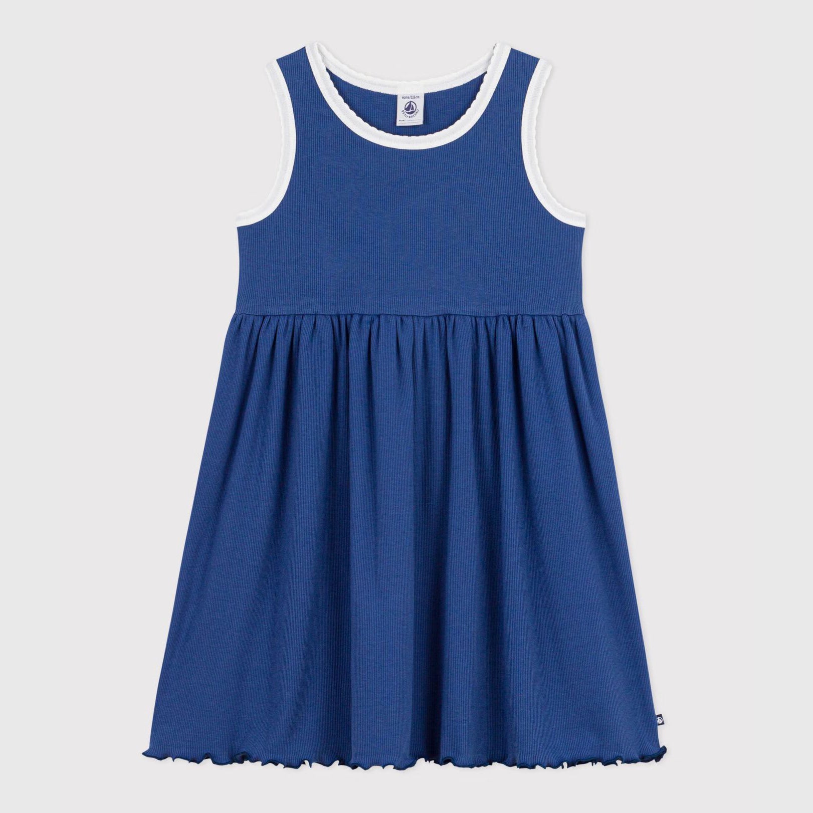 Girls Dark Blue Cotton Dress