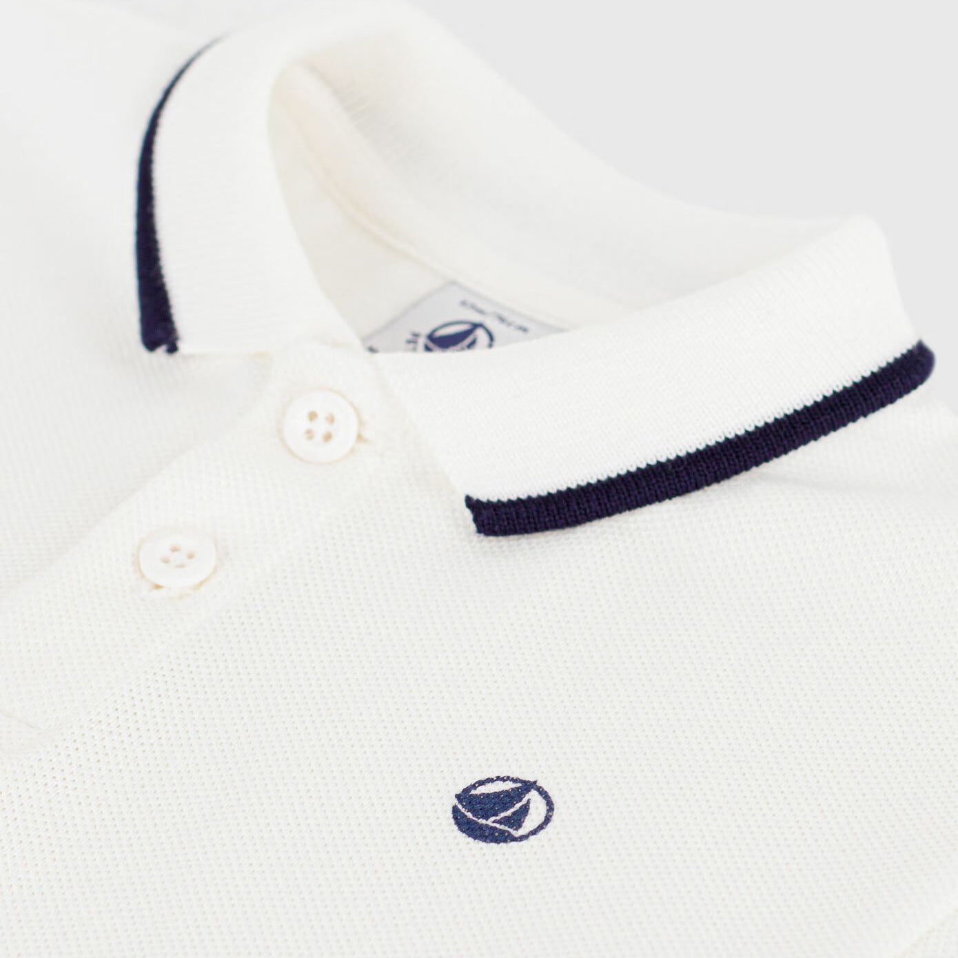 Baby Boys White Cotton Polo Shirt