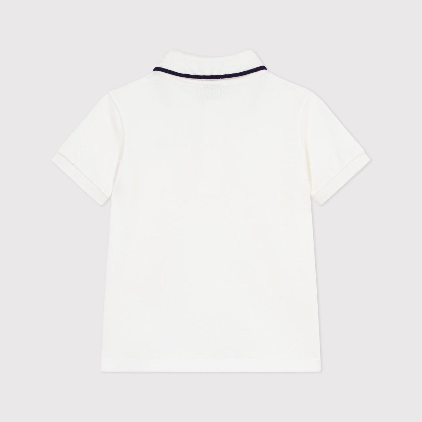 Boys White Cotton Polo Shirt