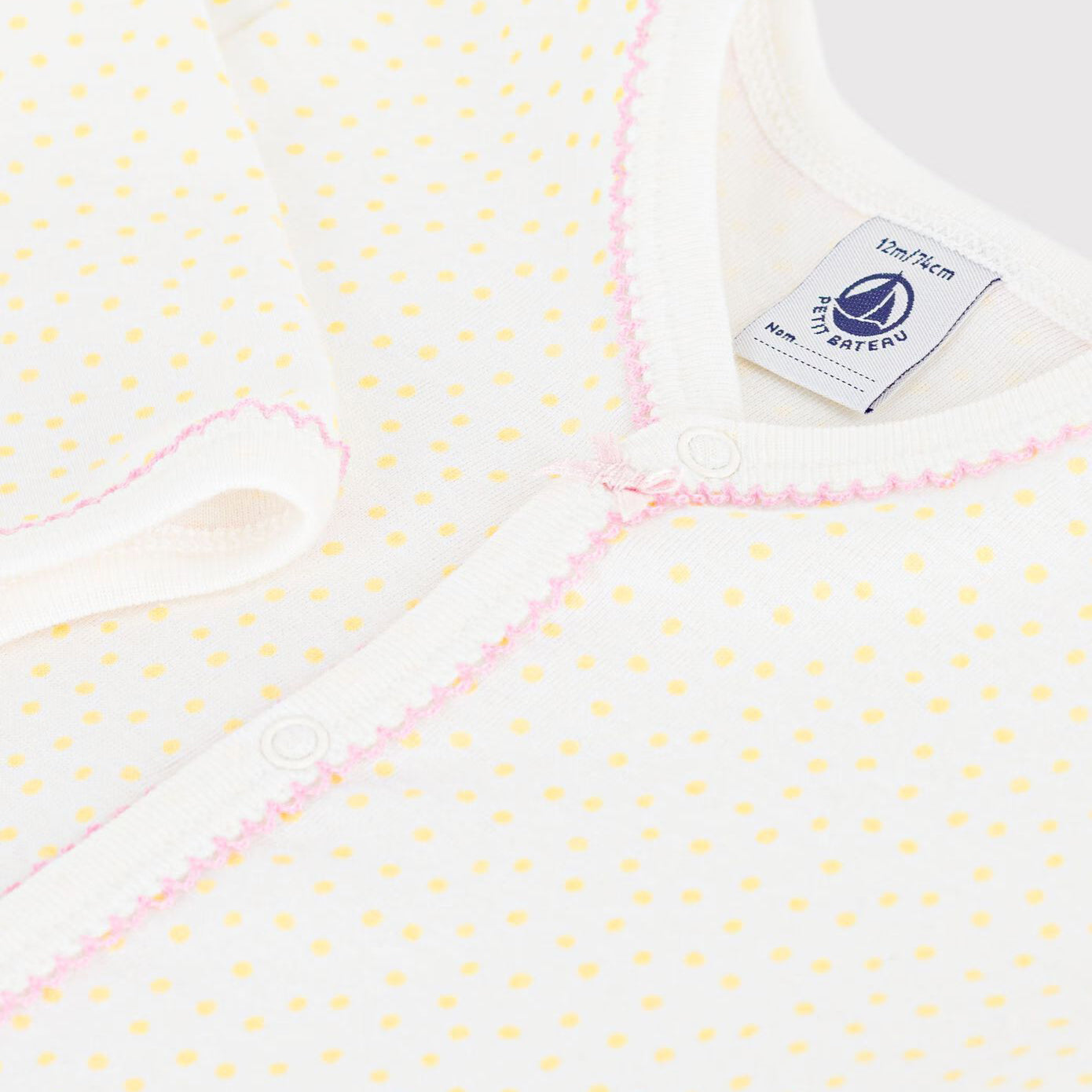 Baby Girls White Cotton Babysuit