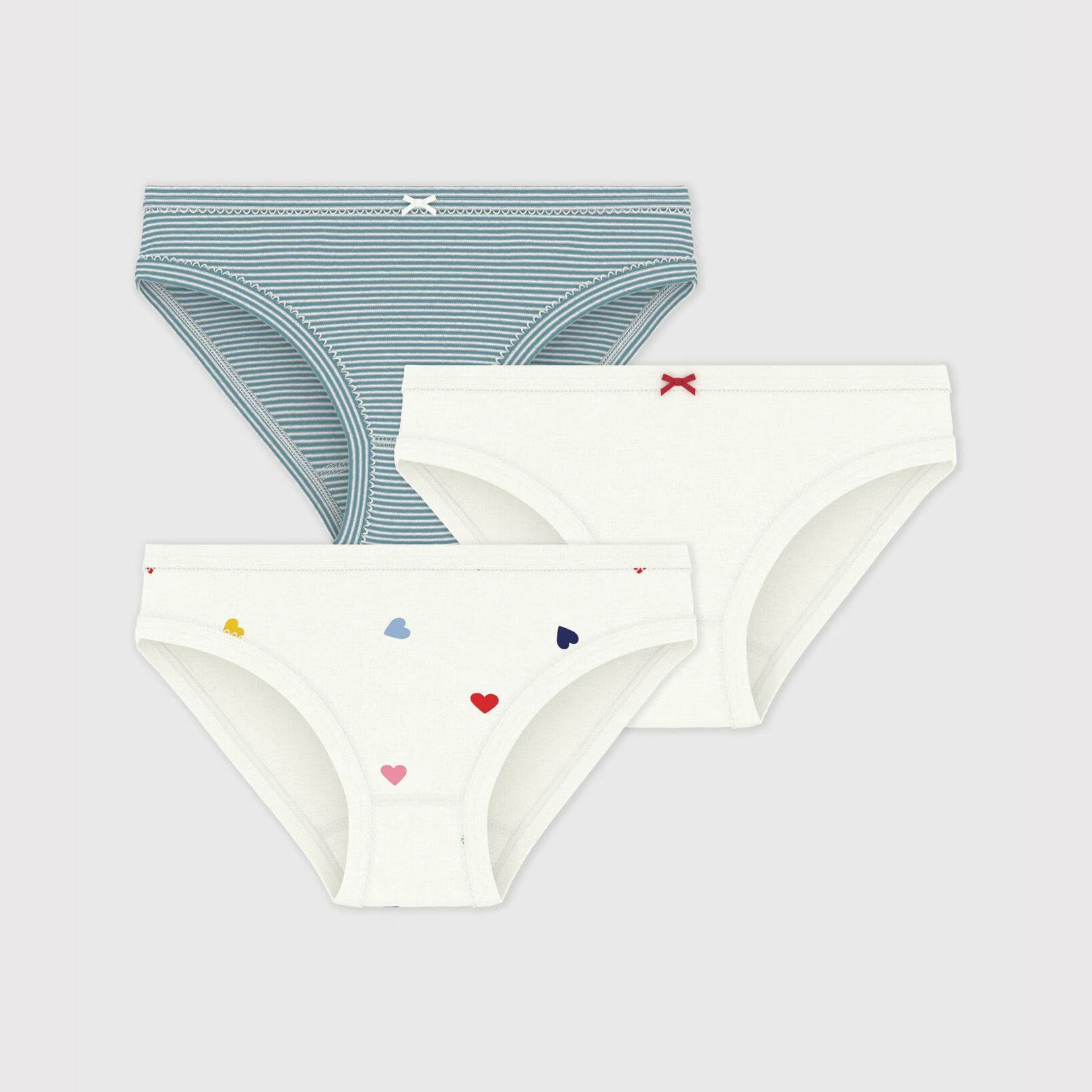 Girls White Cotton Underwear Set(3 Pack)