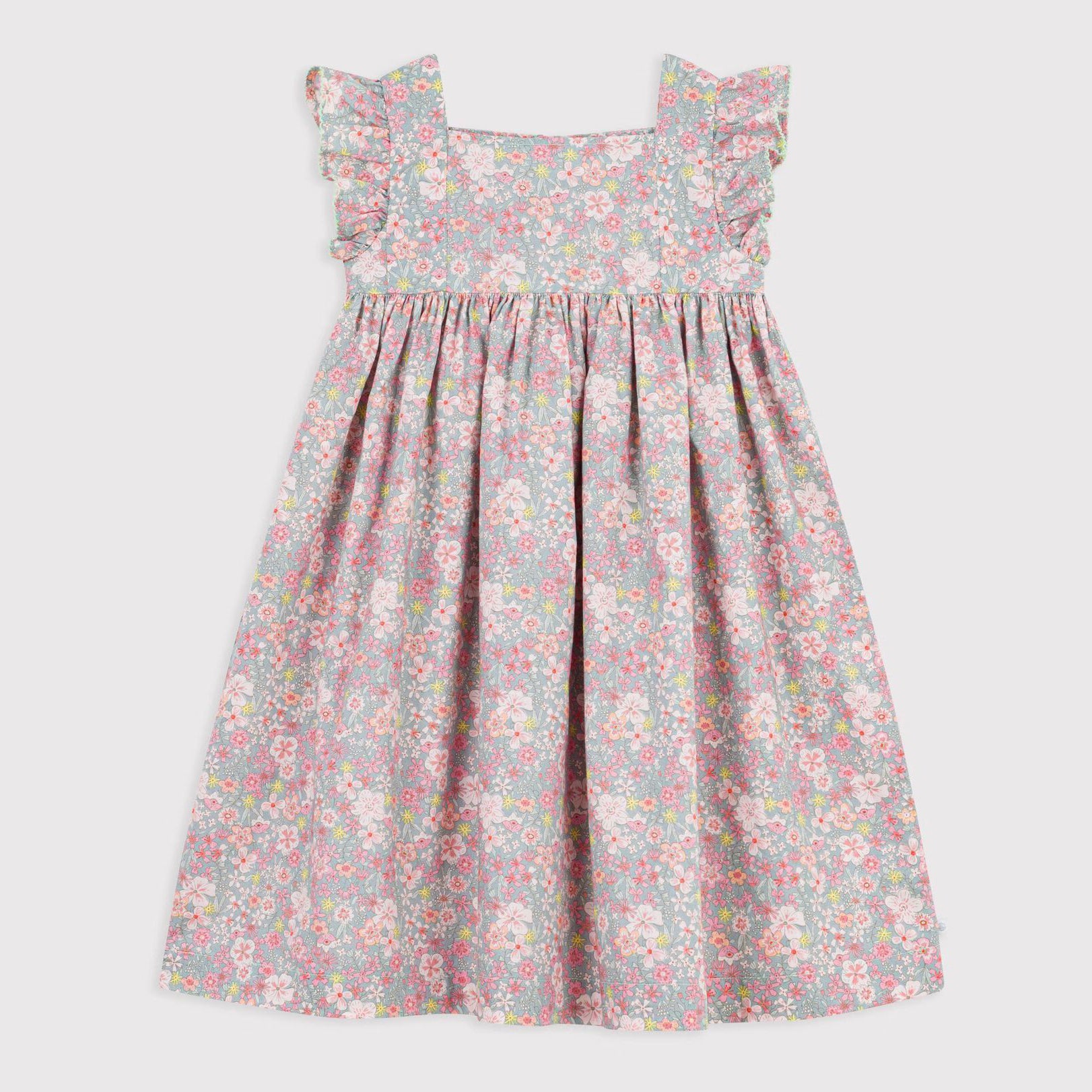 Girls Pink Floral Cotton Dress