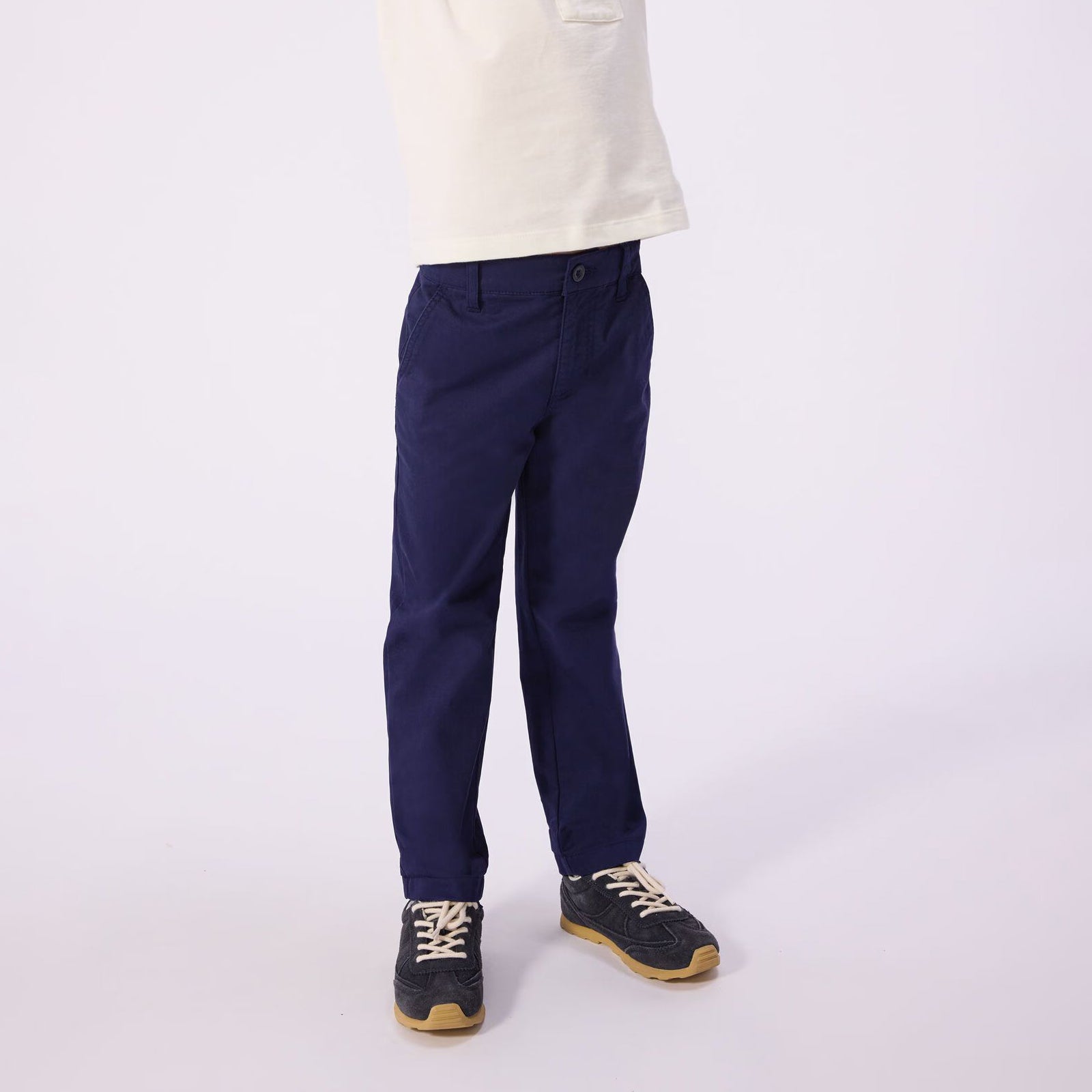 Boys Navy Cotton Trousers