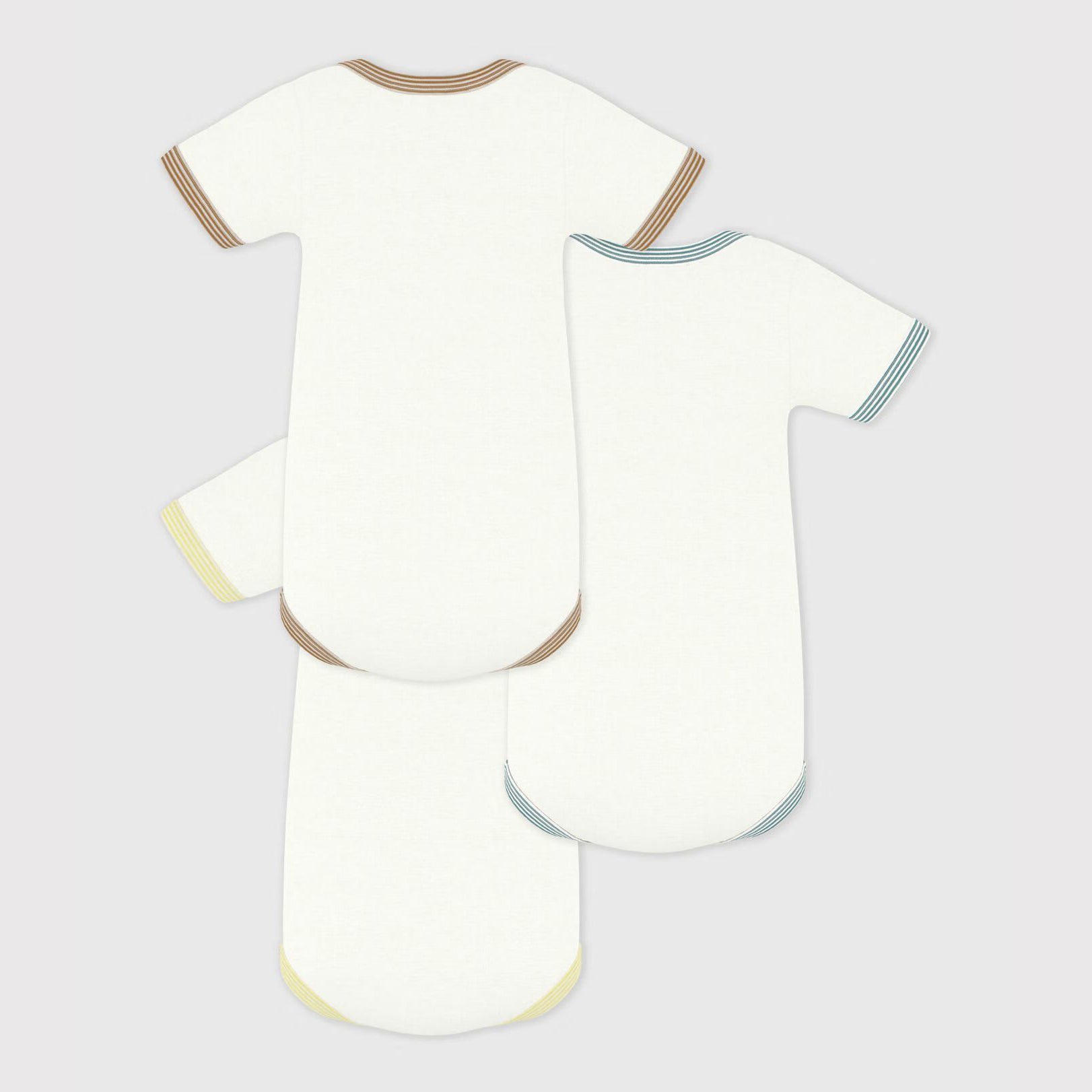 Baby Boys & Girls Tricolor Cotton Babysuit Set(3 Pack)