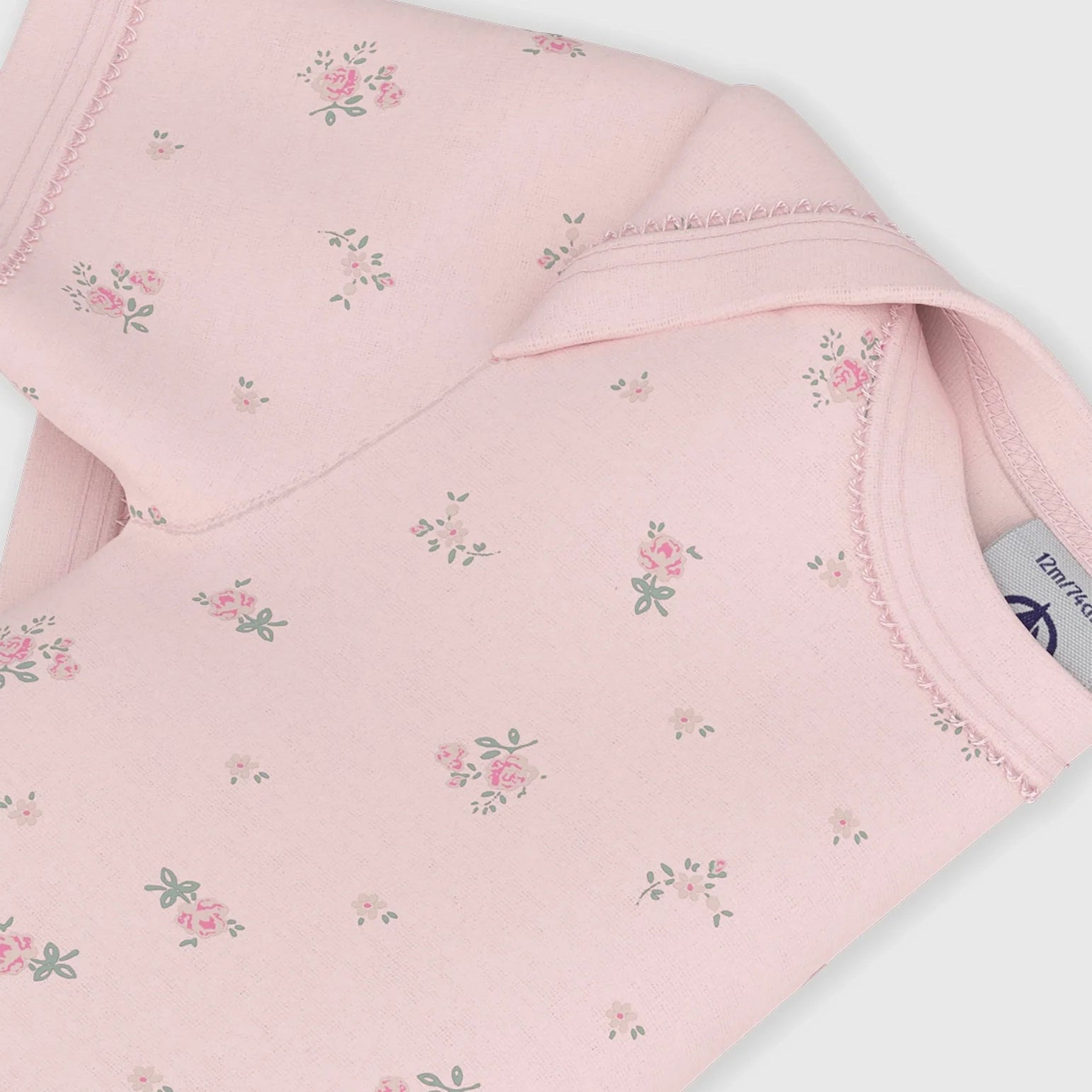 Baby Girls Pink Printed Cotton Babysuit