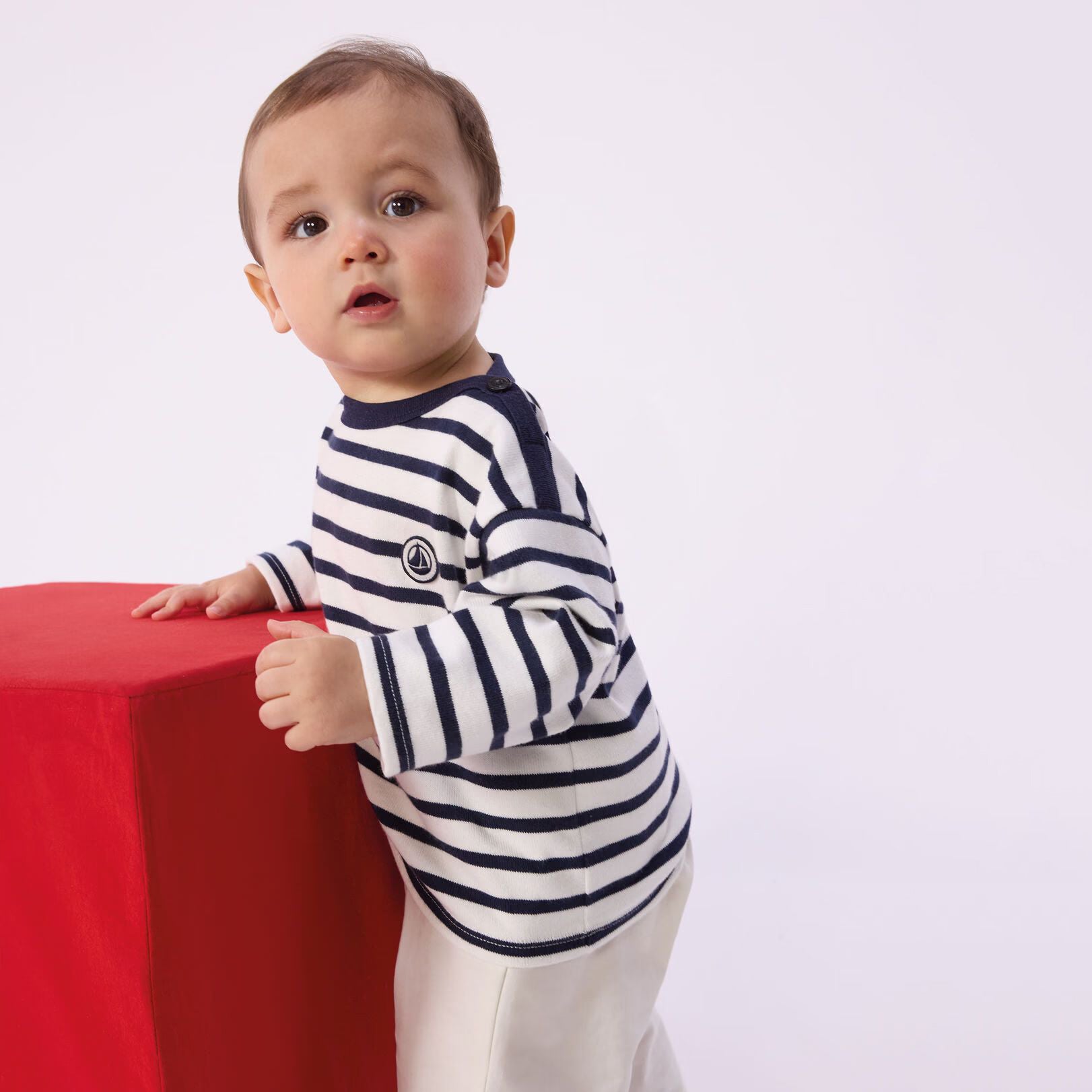 Baby Boys Blue Stripes Cotton T-Shirt