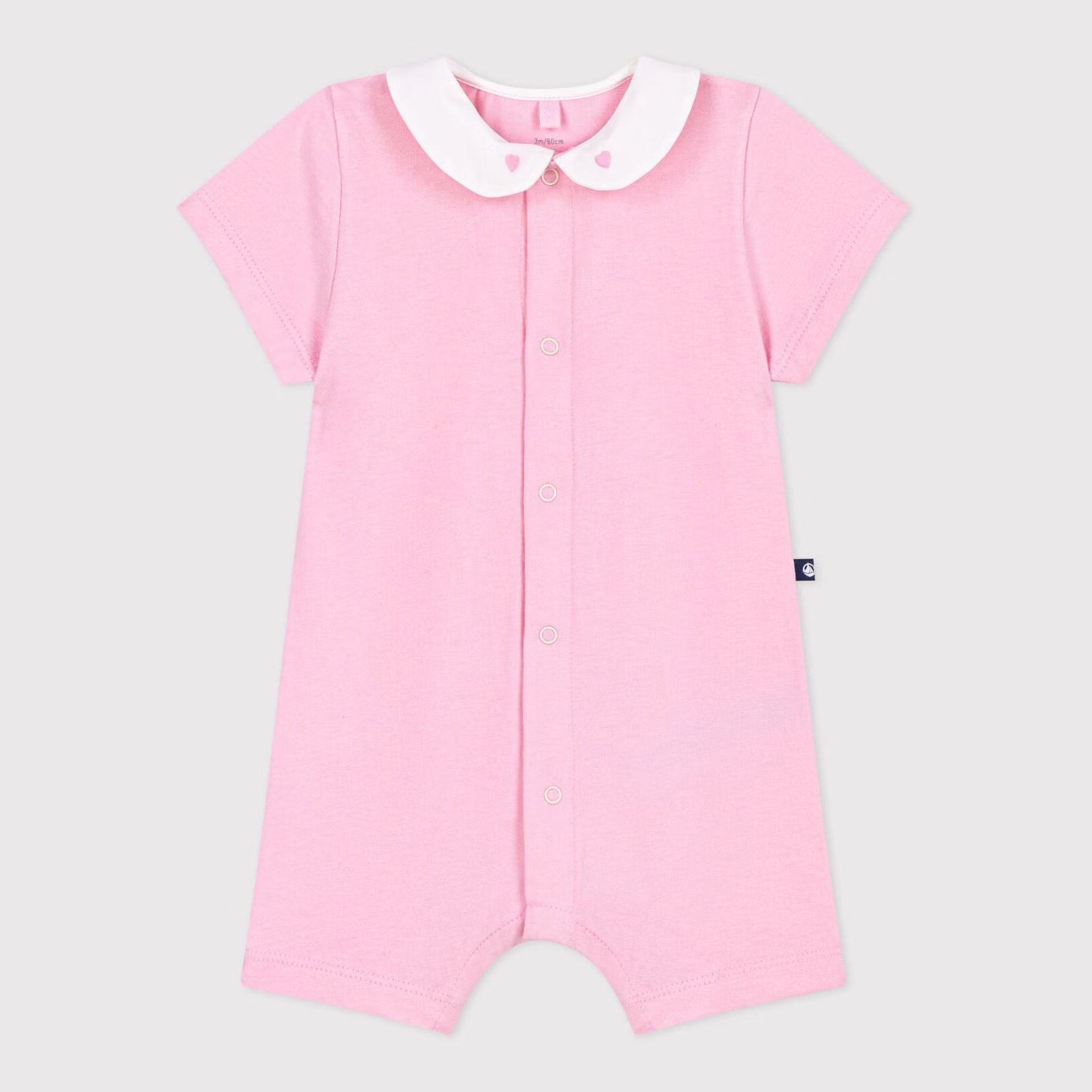 Baby Girls Pink Cotton Babysuit