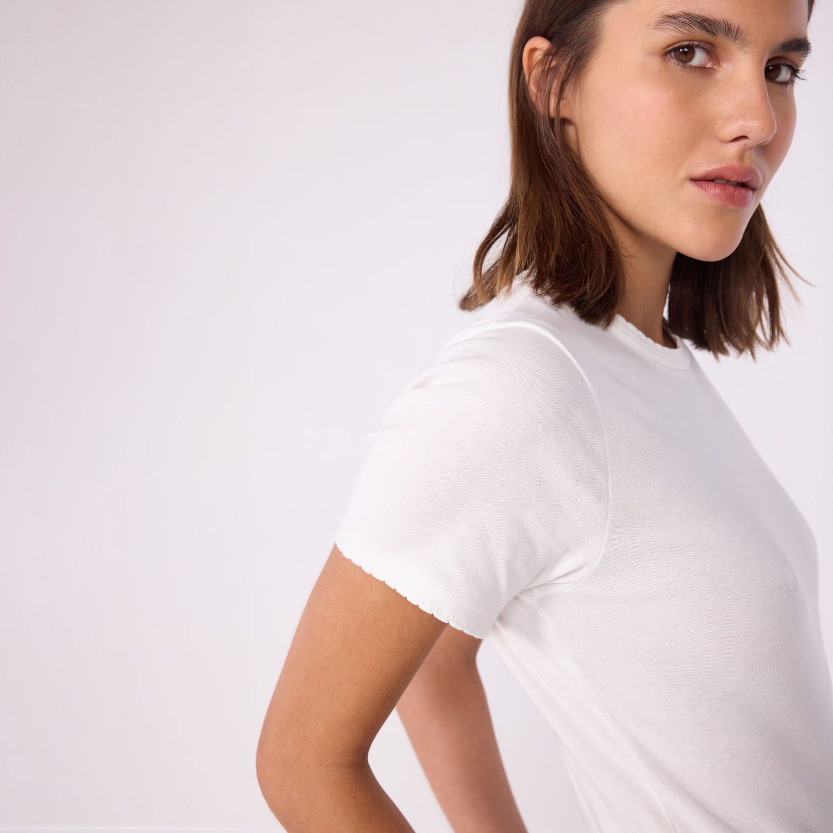 Women White Cotton T-Shirt