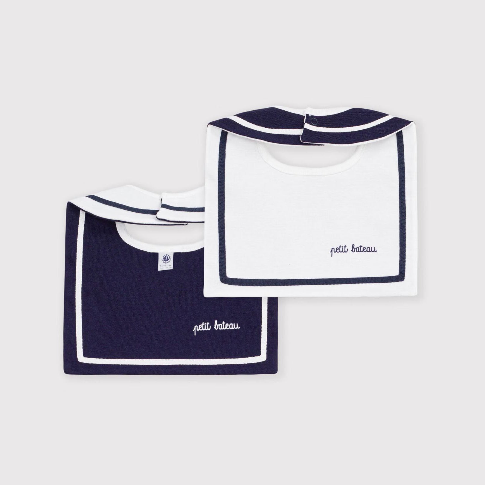 Baby Boys & Girls White Cotton Bib Set(2 Pack)
