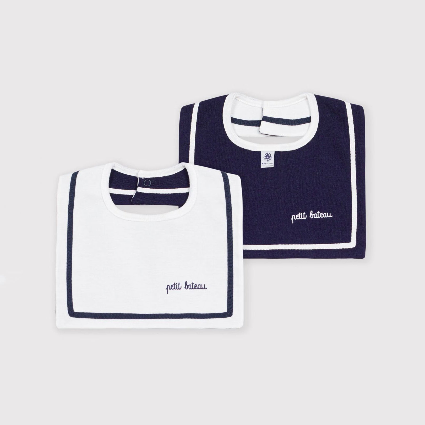 Baby Boys & Girls White Cotton Bib Set(2 Pack)