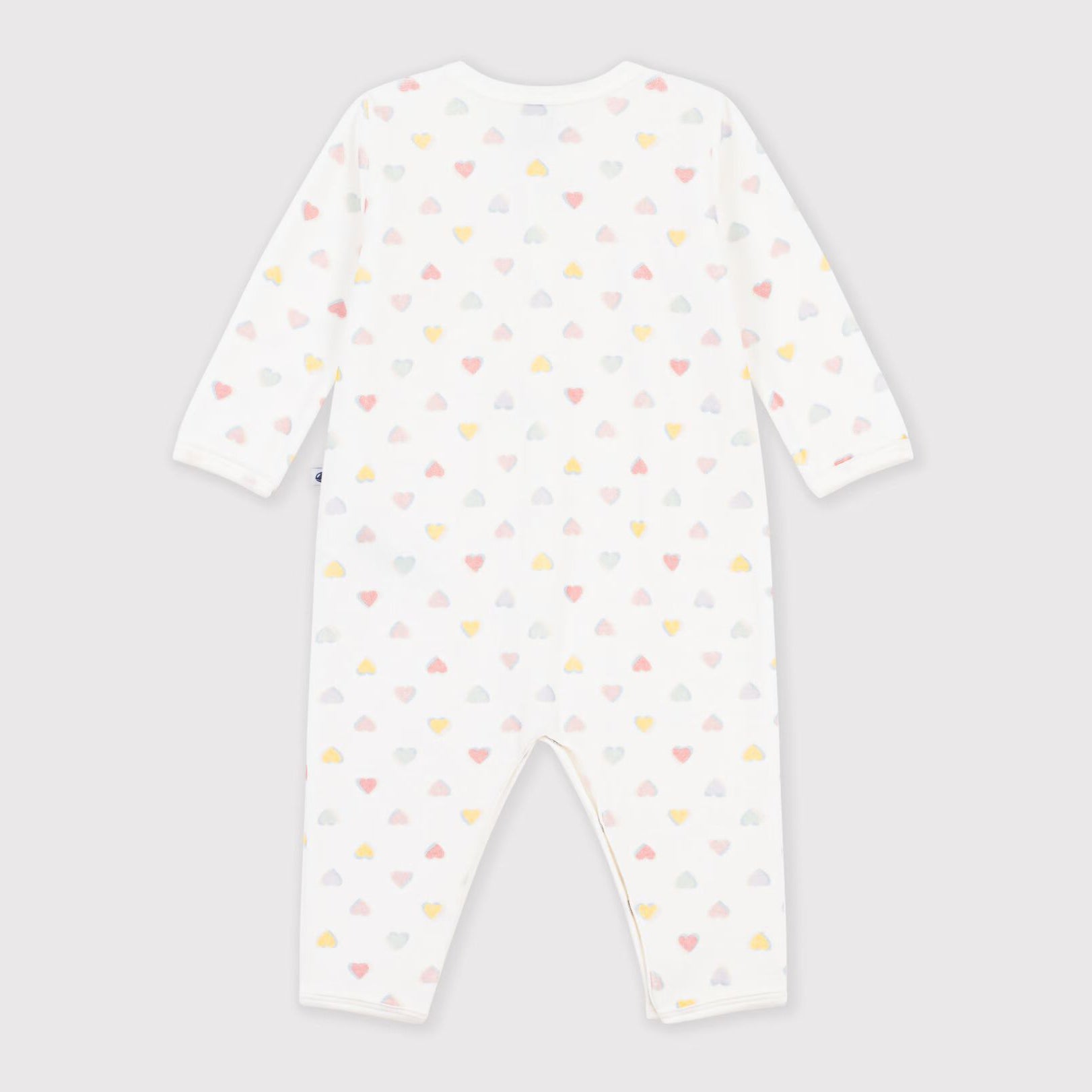 Baby Girls White Heart Printed Cotton Babysuit