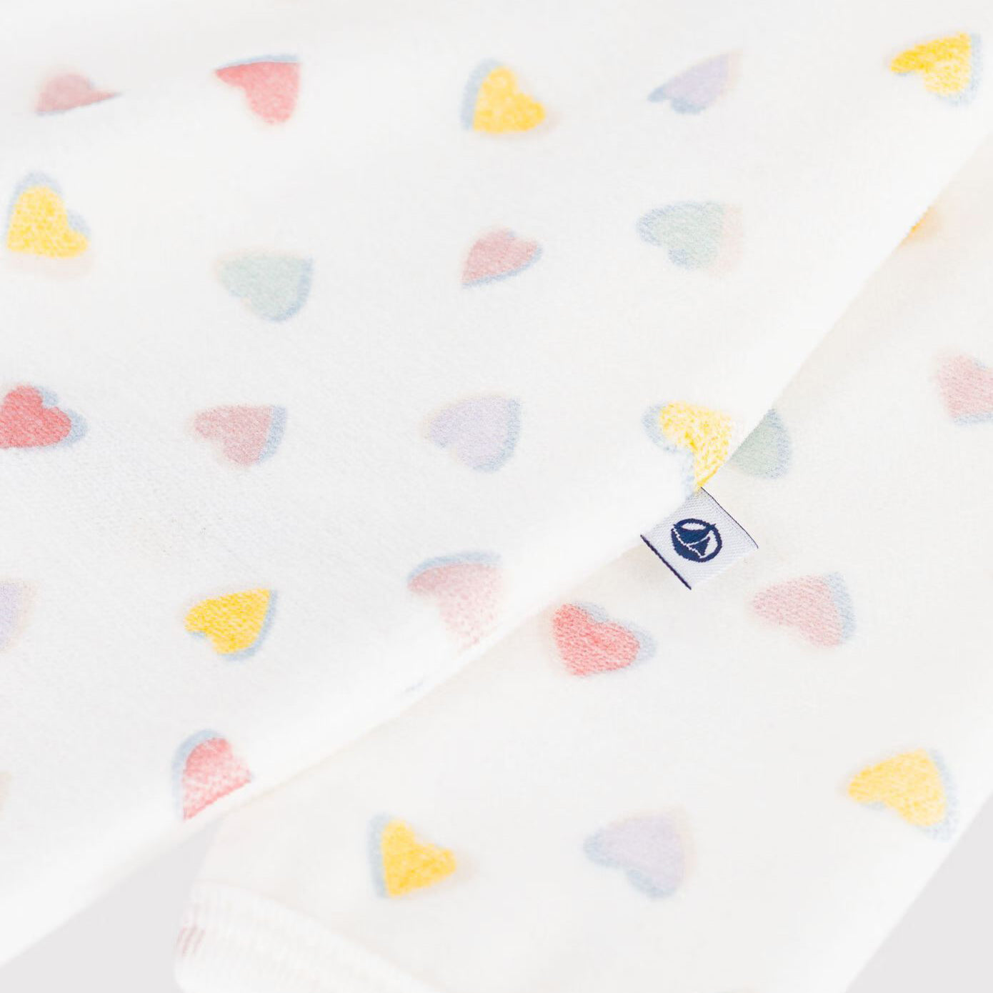 Baby Girls White Heart Printed Cotton Babysuit