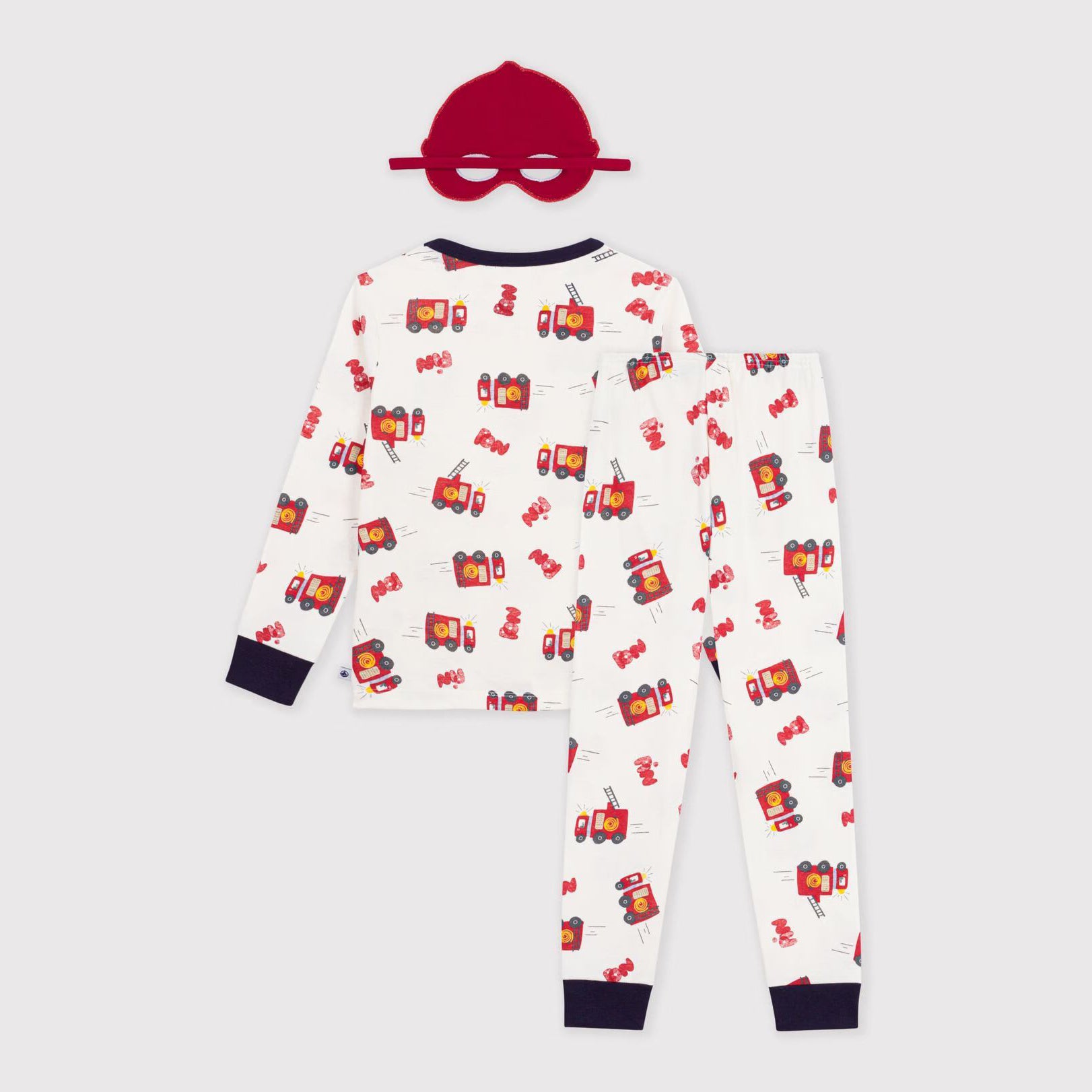 Boys White Printed Cotton Nightwear Set