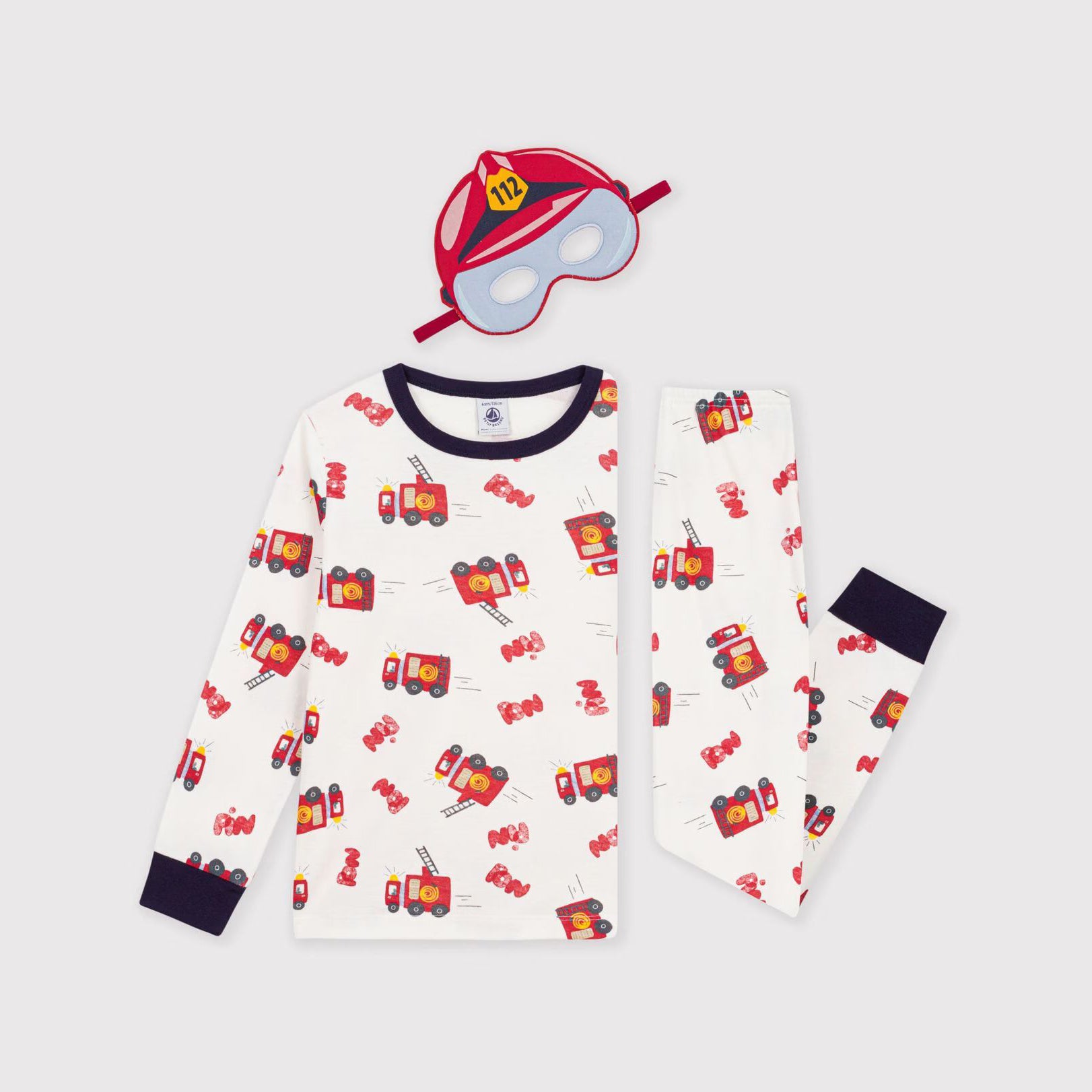 Boys White Printed Cotton Nightwear Set