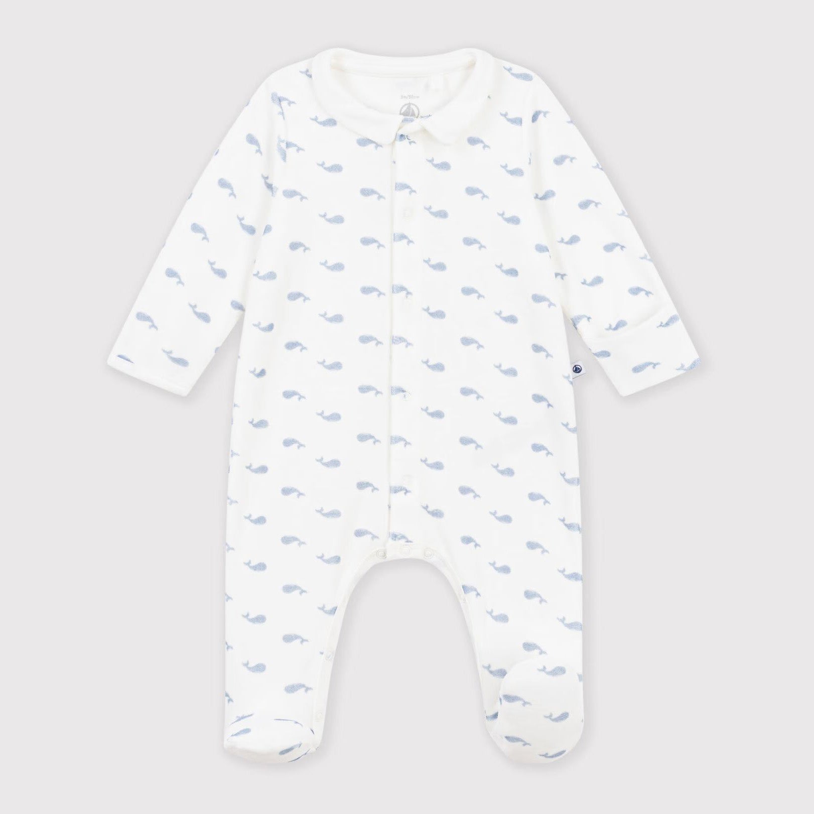 Baby Boys & Girls White Printed Cotton Babysuit