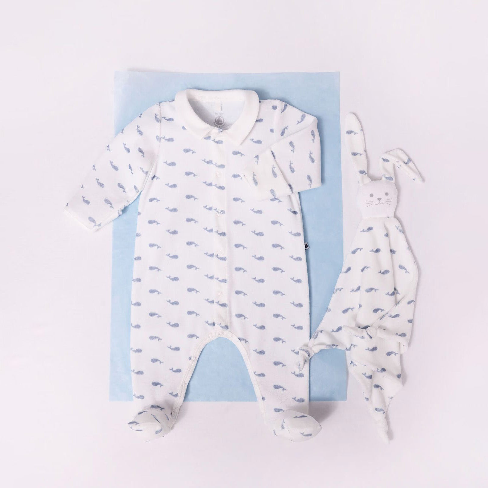 Baby Boys & Girls White Printed Cotton Babysuit