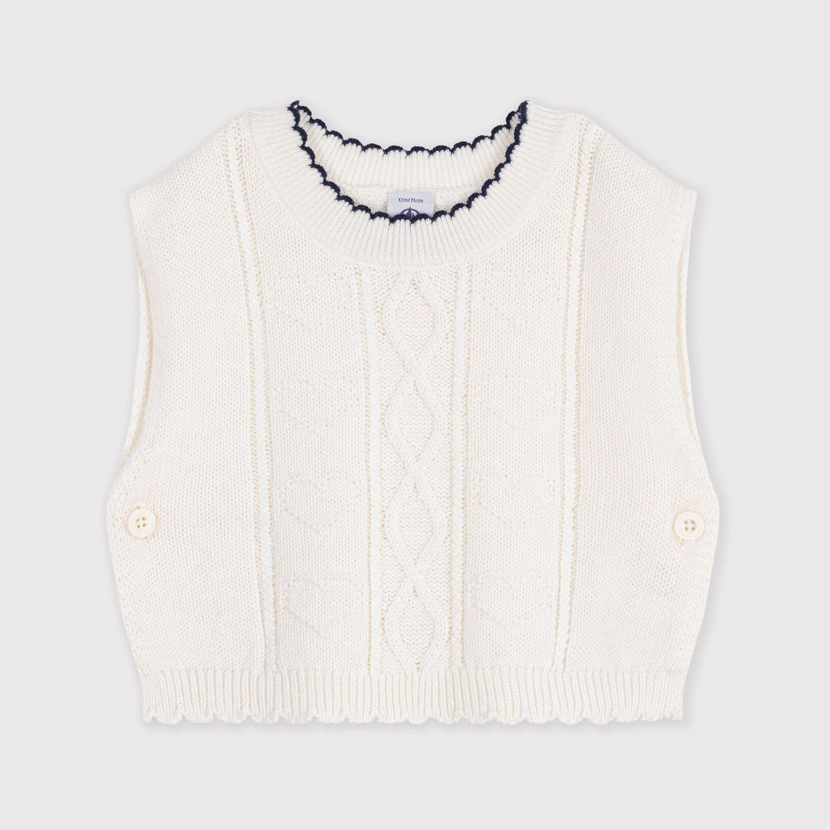 Gilet en laine blanc pour bébés filles