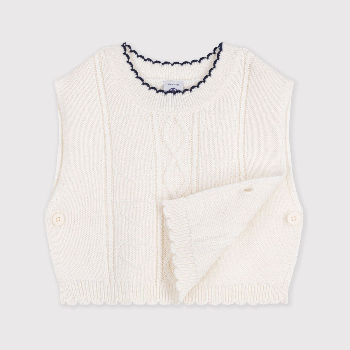Gilet en laine blanc pour bébés filles