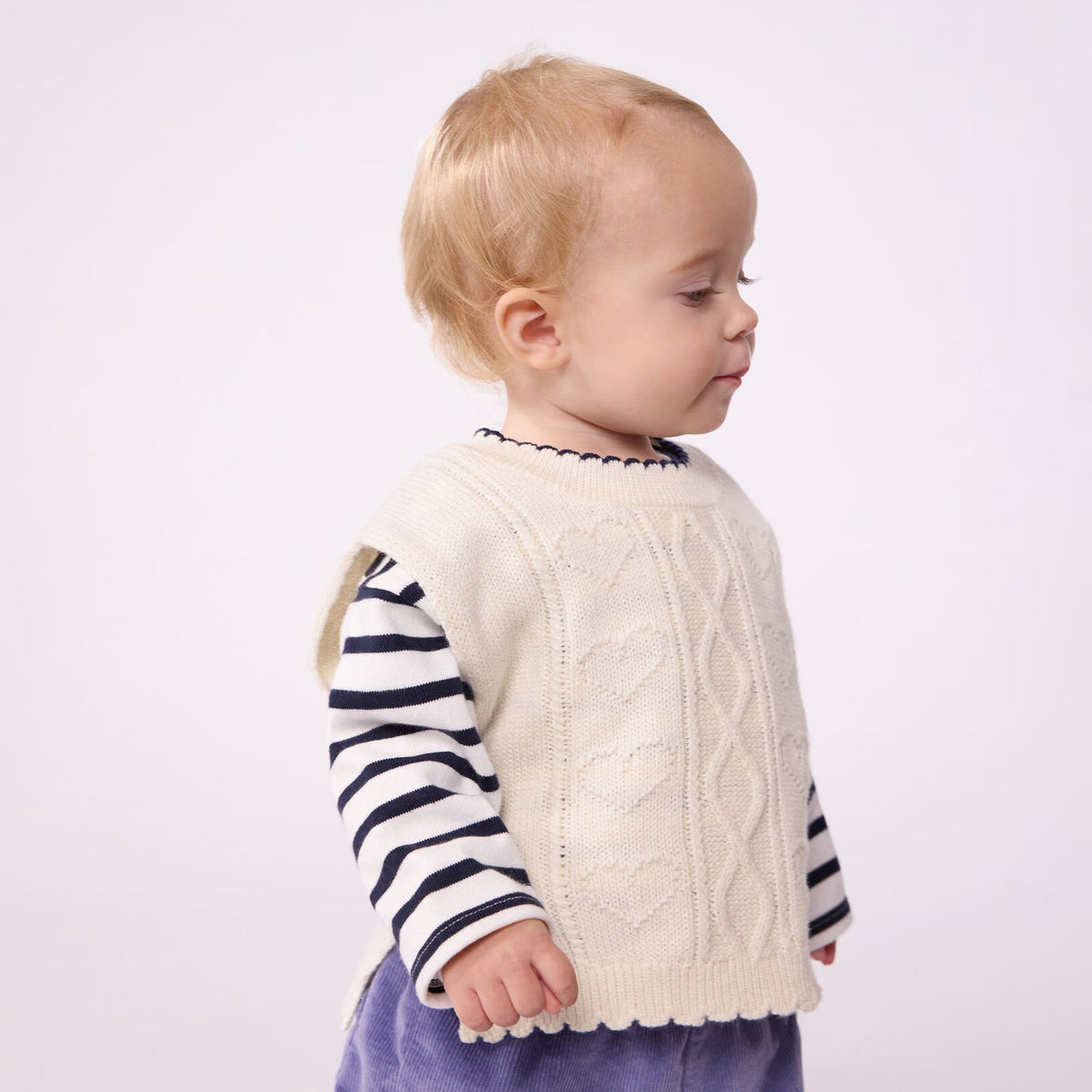 Gilet en laine blanc pour bébés filles