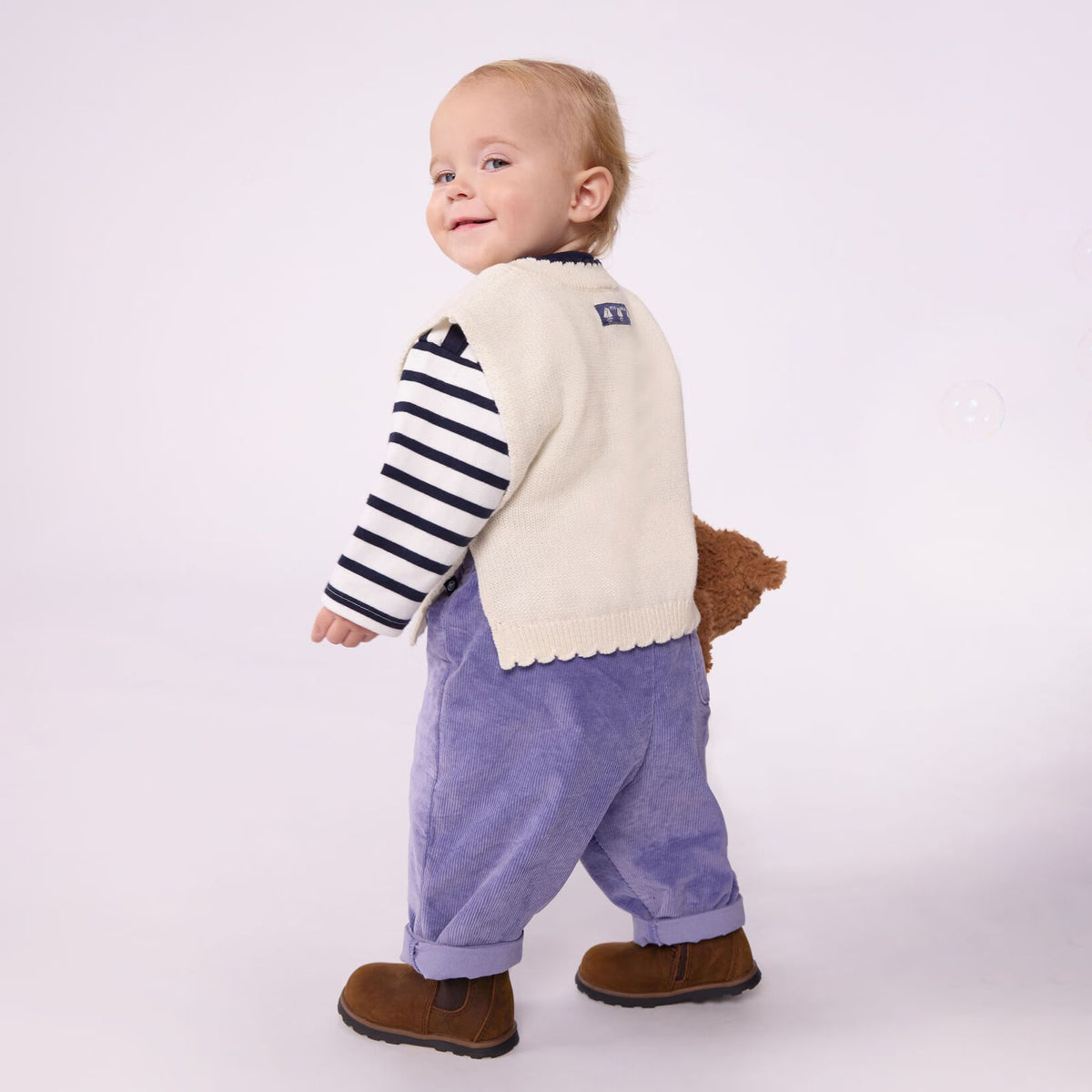 Gilet en laine blanc pour bébés filles