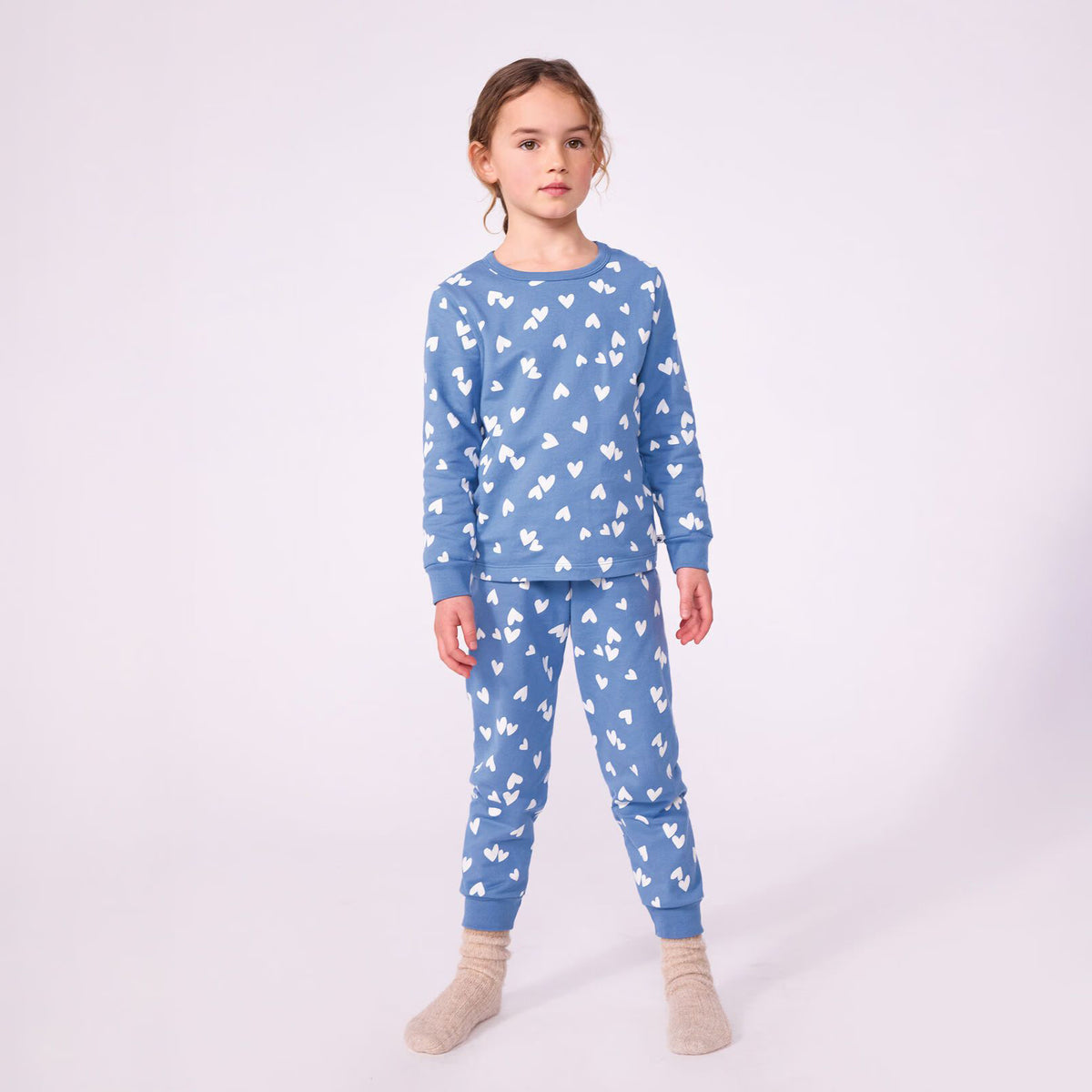 Ensemble de pyjama pour fille en coton bleu imprimé