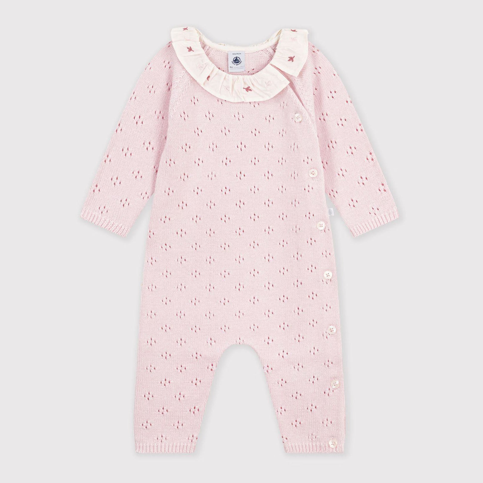 Baby Girls Light Pink Wool Babysuit