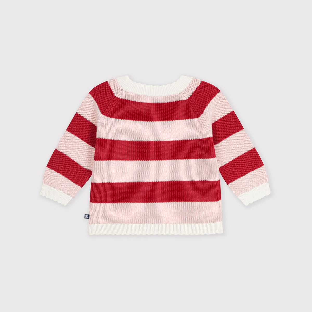 Baby Girls Red Stripes Wool Cardigan