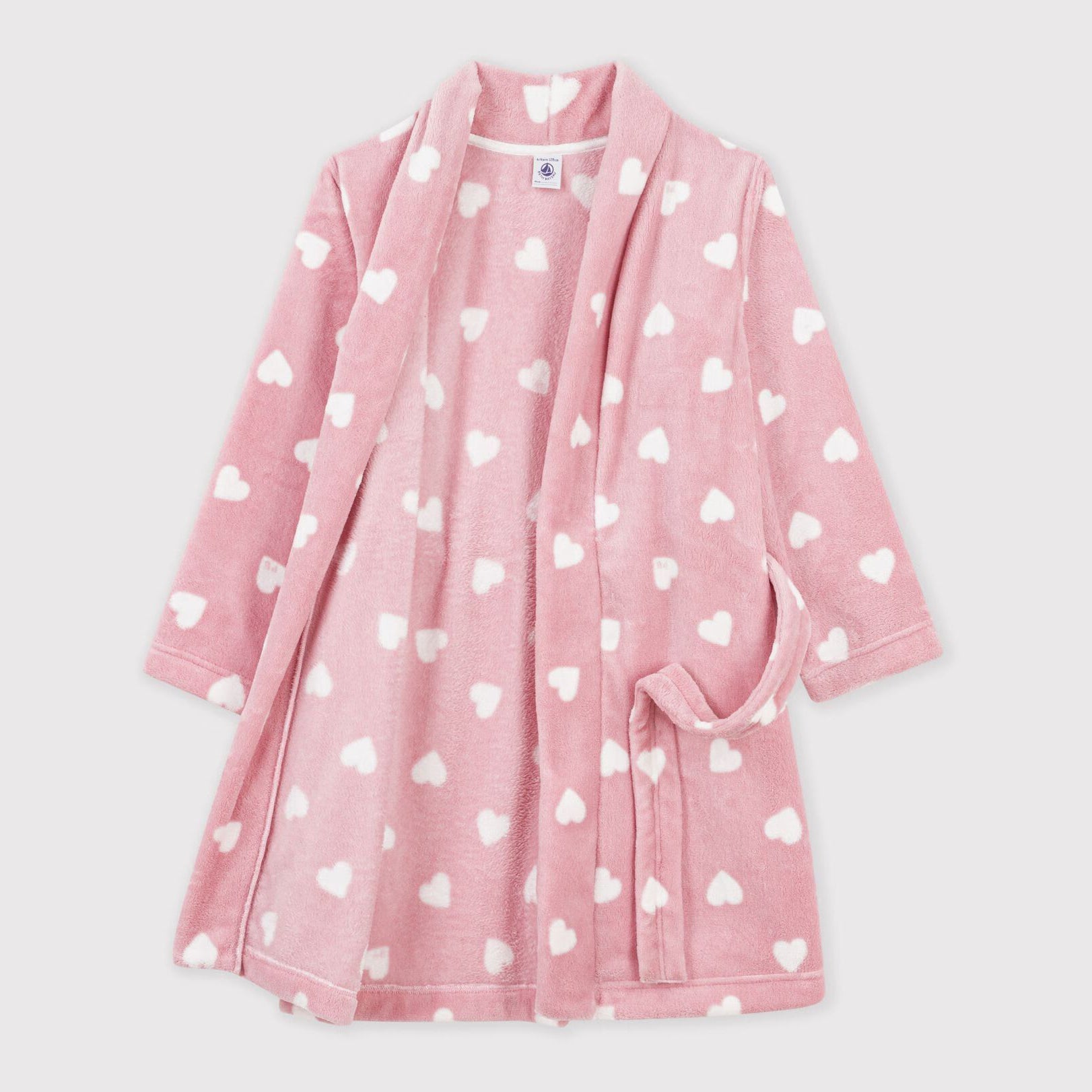 Boys Pink Heart Bathrobe