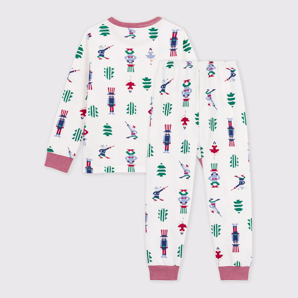 Girls White Printed Cotton Nightwear Set