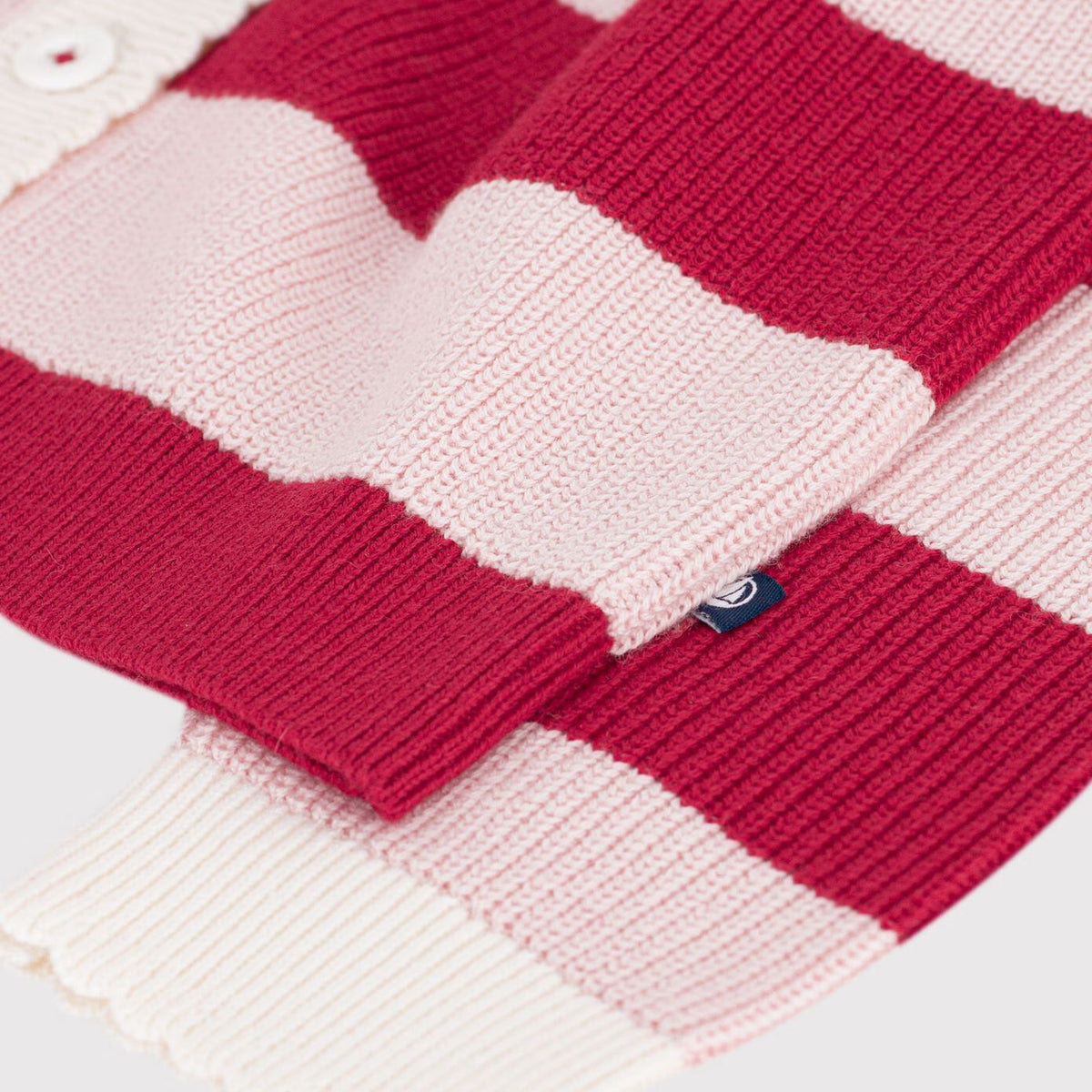Girls Red Stripes Wool Cardigan