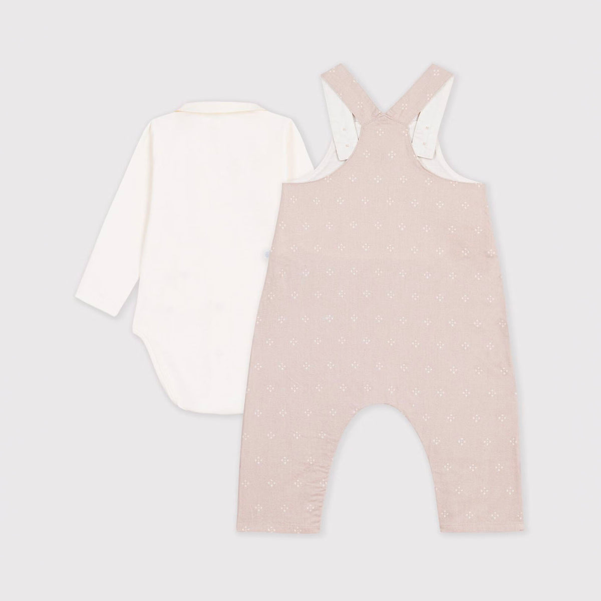 Baby Girls White Cotton Babysuit Set