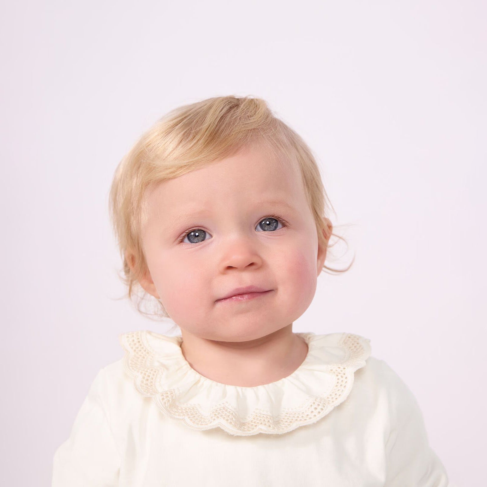 Baby Girls White Ruffled Cotton T-Shirt