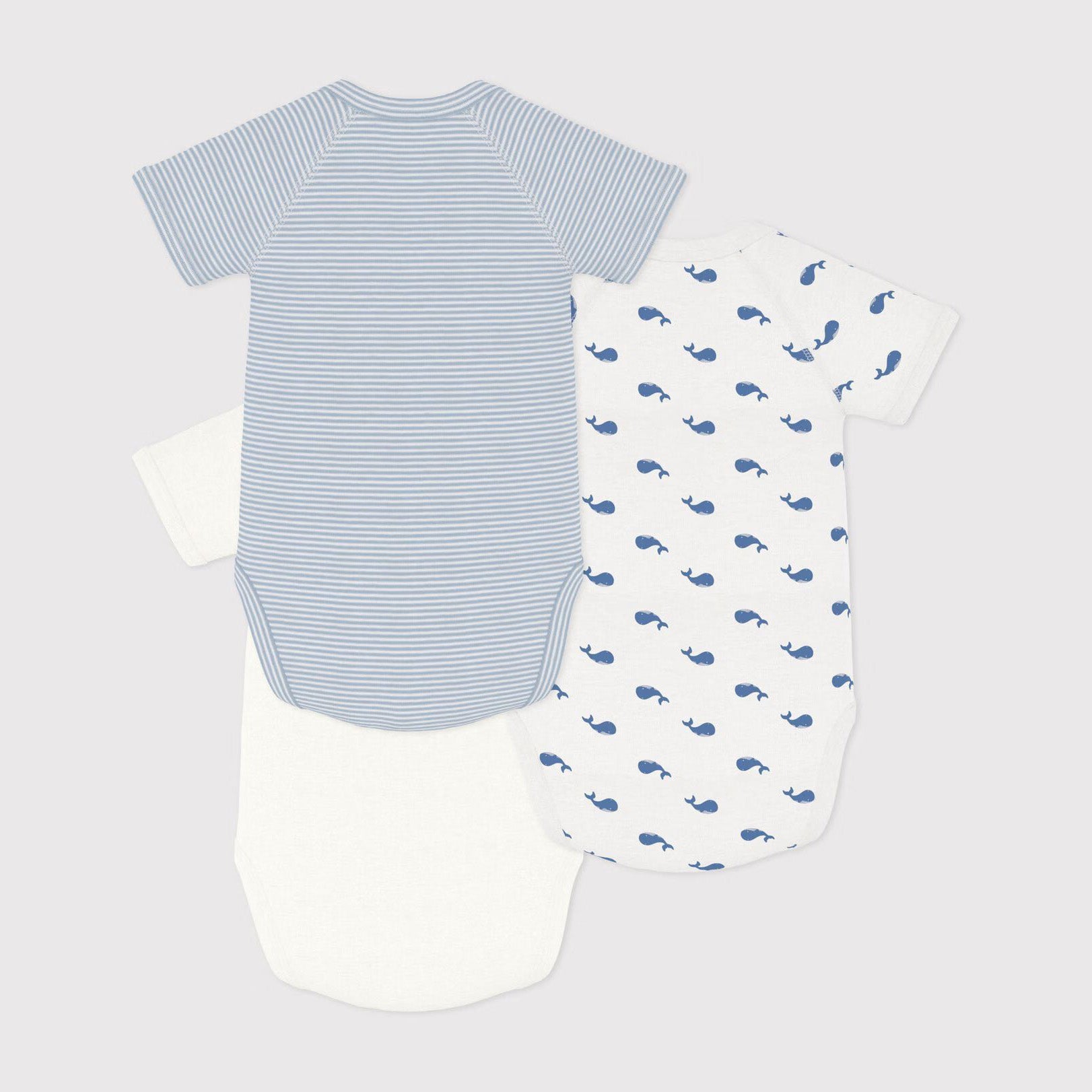Baby Boys & Girls Tricolor Cotton Babysuit Set(3 Pack)