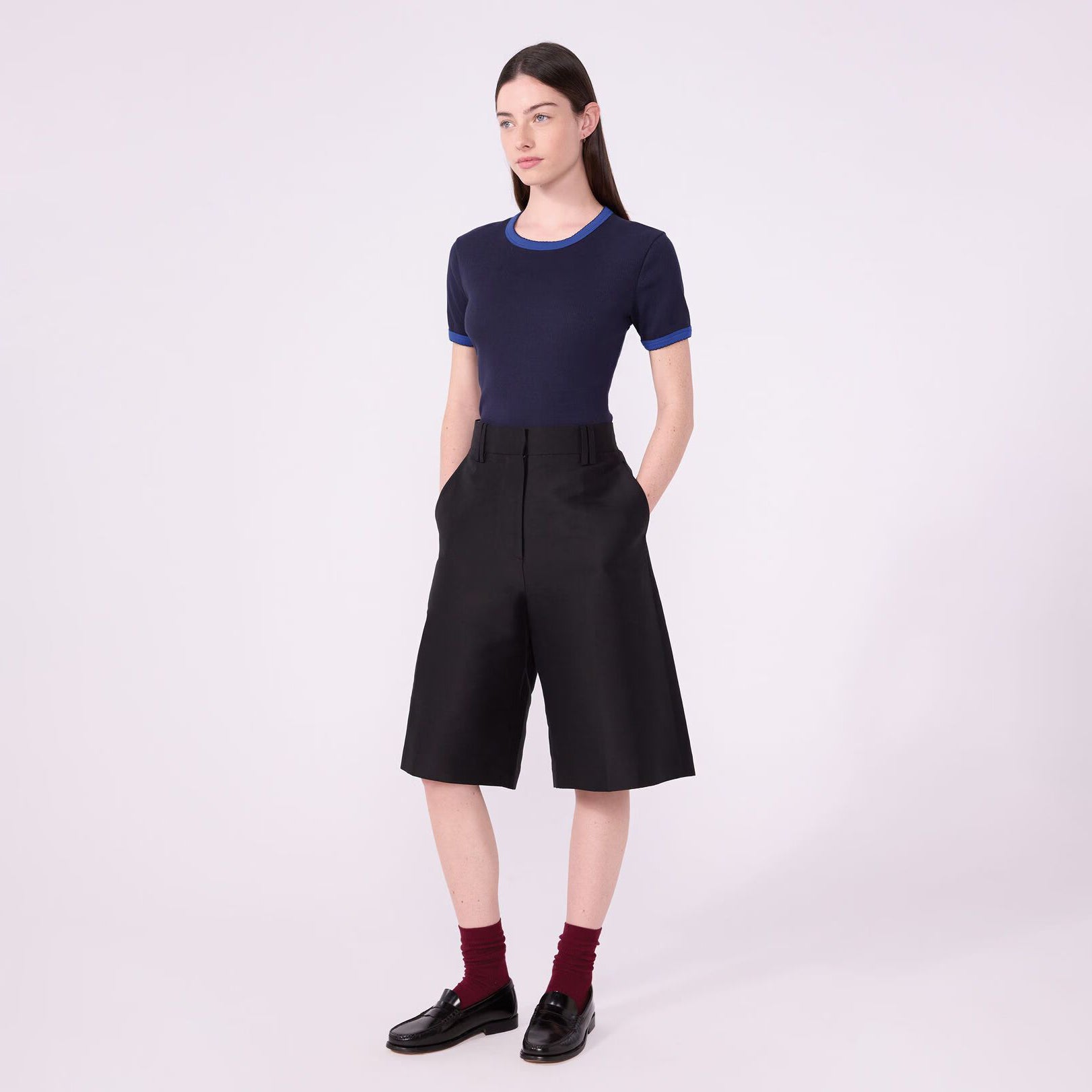 Women Navy Cotton T-Shirt