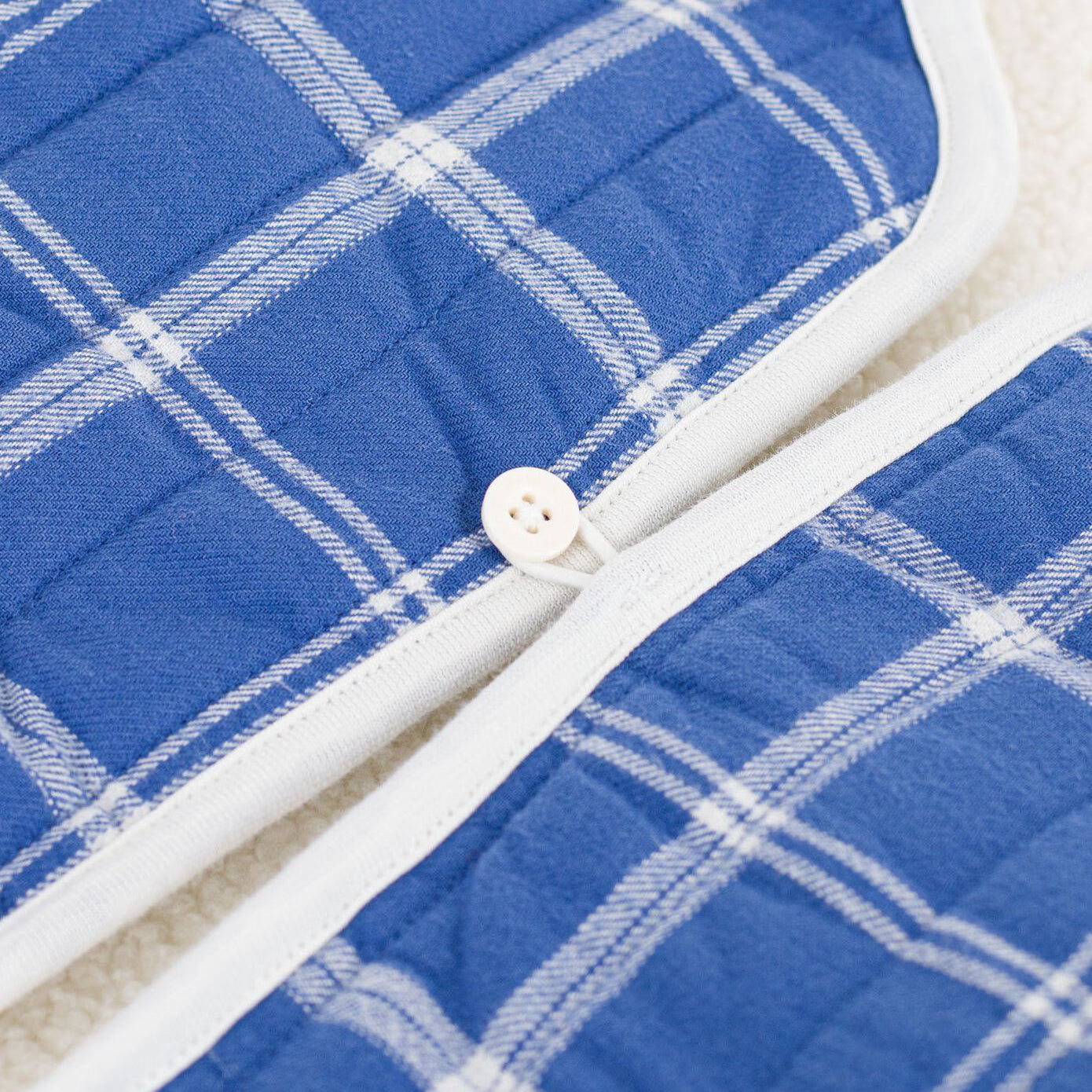 Baby Boys Blue Check Reversible Padded Gilet