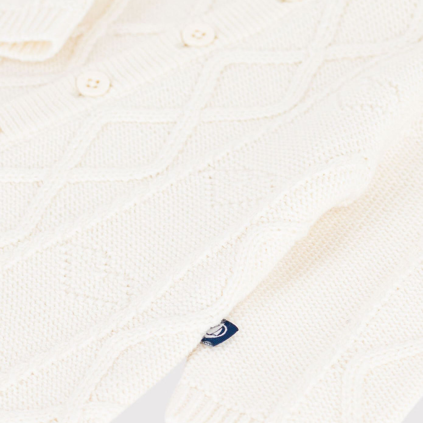 Baby Boys & Girls White Knit Wool Babysuit
