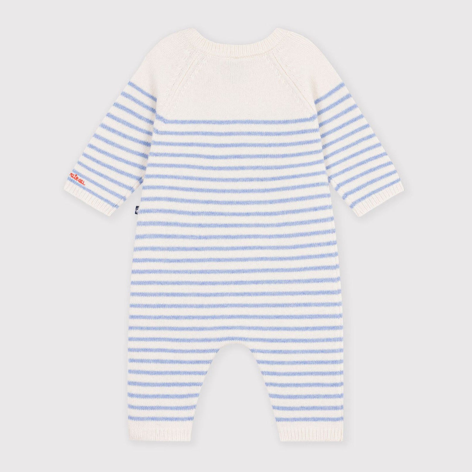 Baby Boys & Girls Light Blue Stripes Wool Knit Babysuit