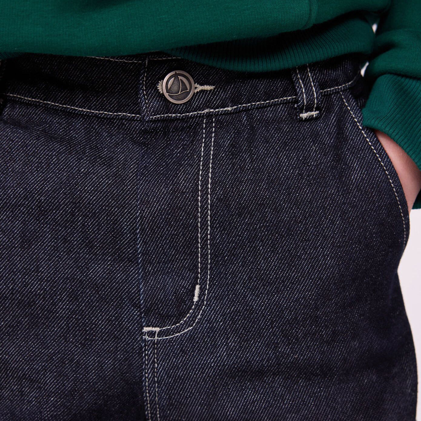 Boys Dark Blue Denim Trousers