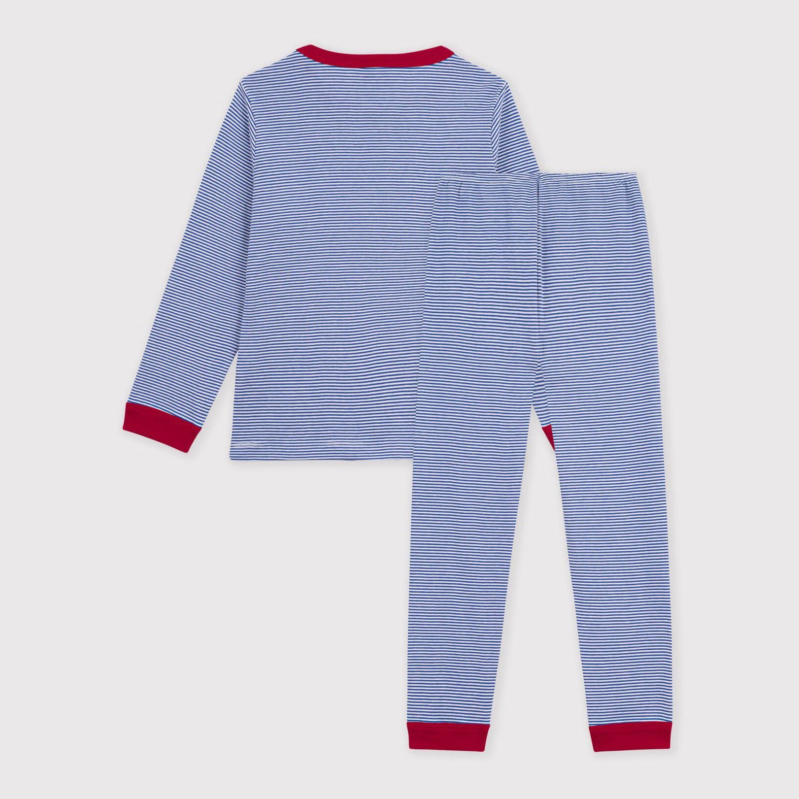 Boys Blue Stripes Cotton Nightwear Set