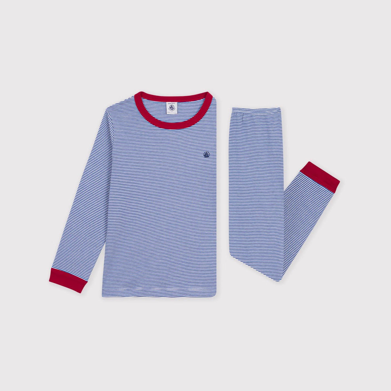 Boys Blue Stripes Cotton Nightwear Set