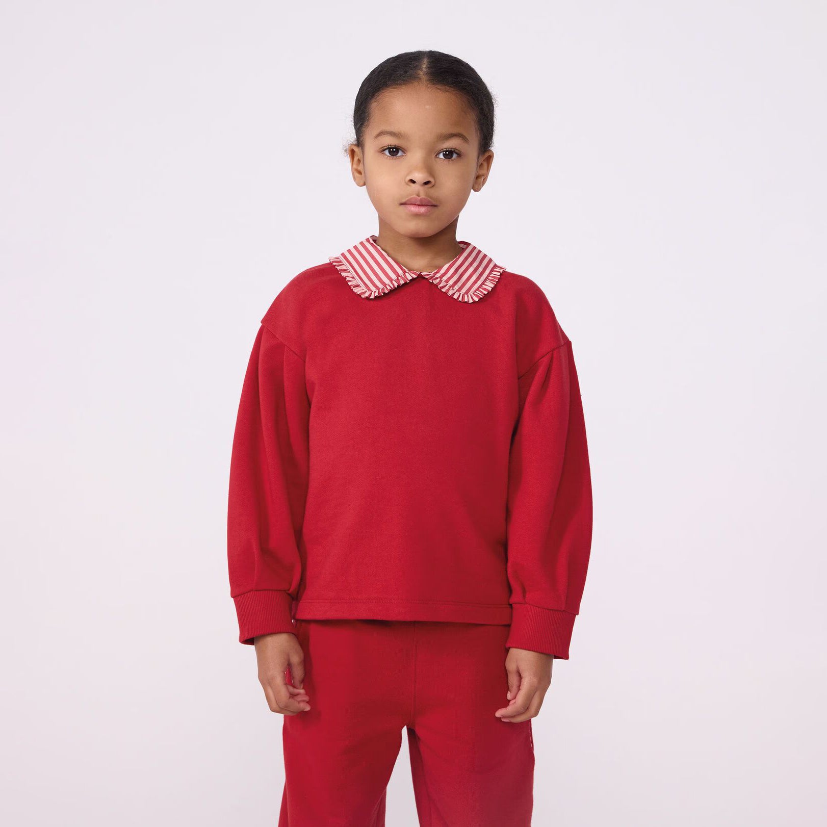 Girls Red Cotton Sweatshirt