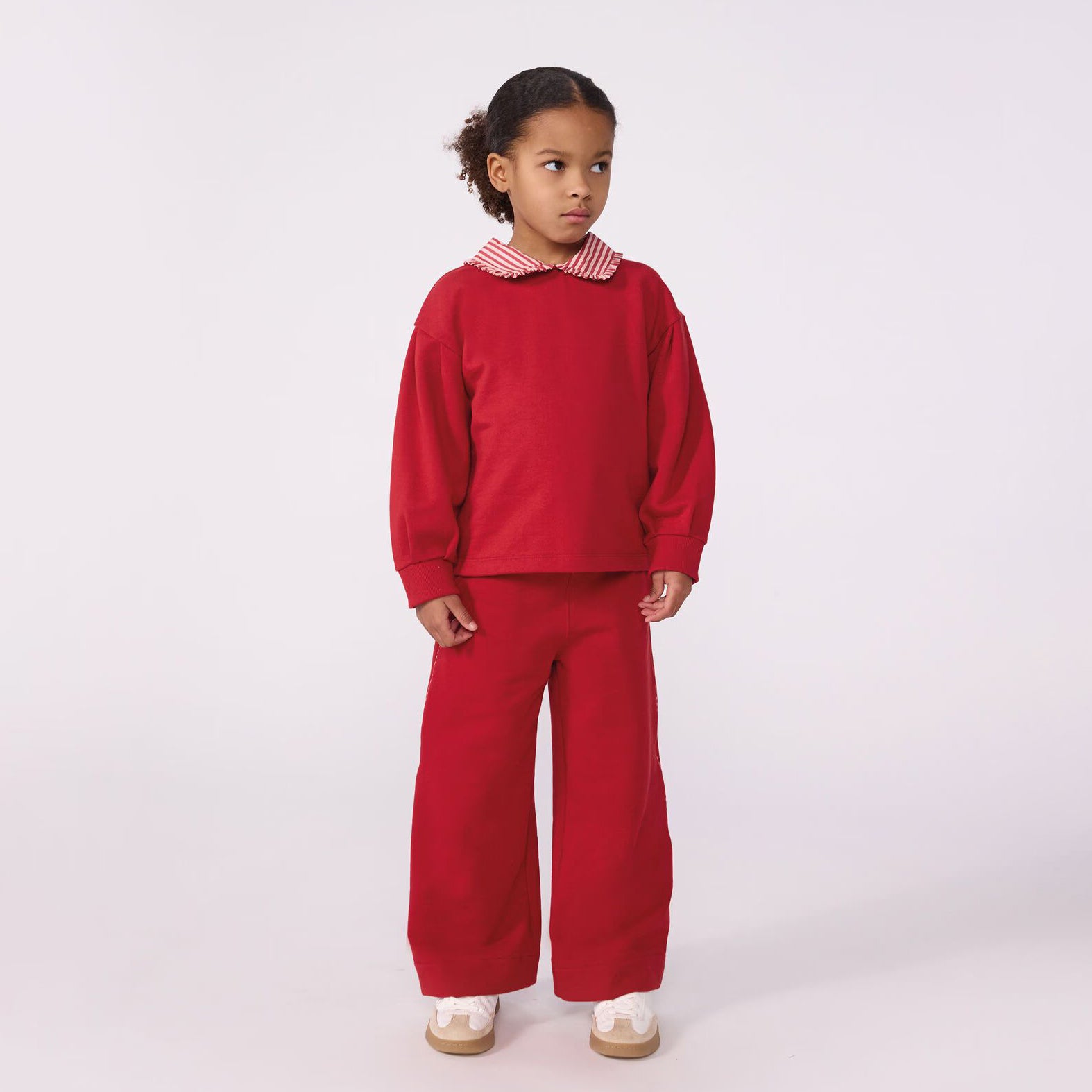 Girls Red Cotton Sweatshirt